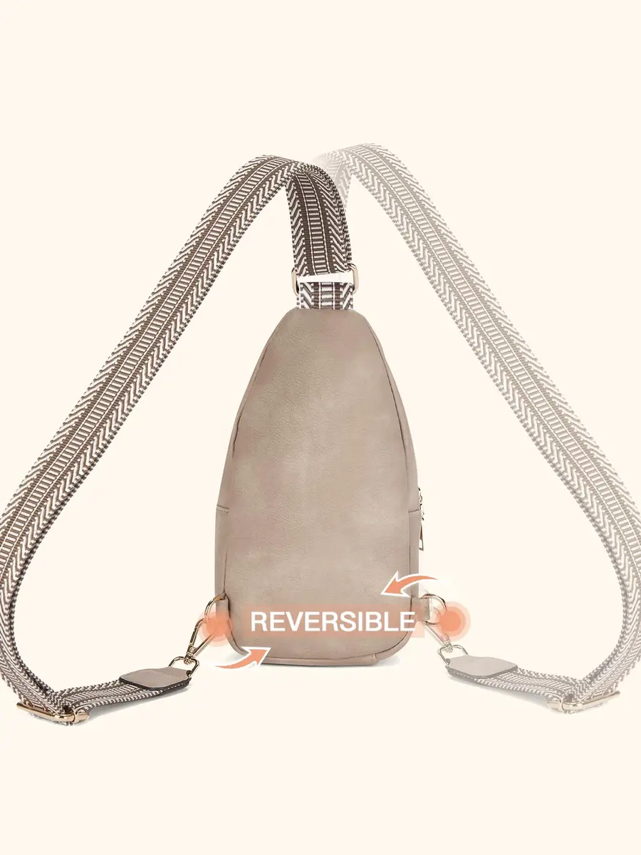 Telena Leather Sling Bag for Women Crossbody Adjustable Strap Cloud Grey | Hands-Free Fashion - view 6
