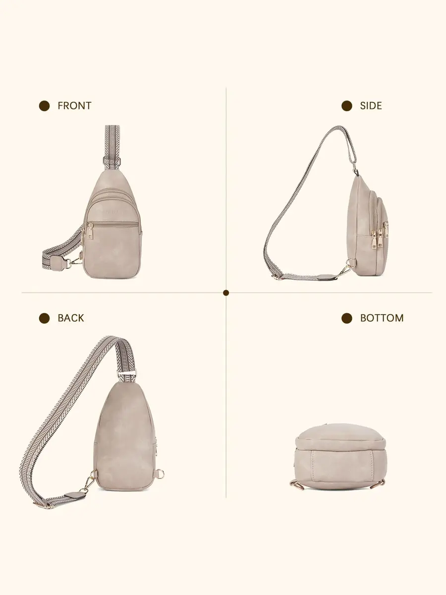 Telena Leather Sling Bag for Women Crossbody Adjustable Strap Cloud Grey | Hands-Free Fashion - view 7