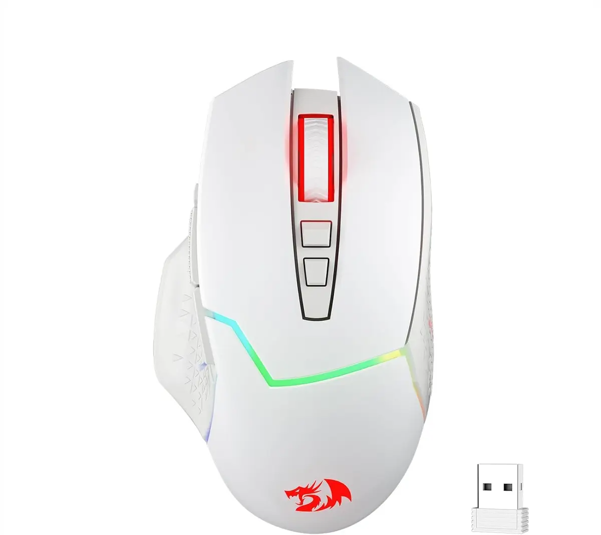 Redragon M690 PRO Wireless Gaming Mouse 8000 DPI White | Ergonomic PC/Mac Gamer Mouse - main product image
