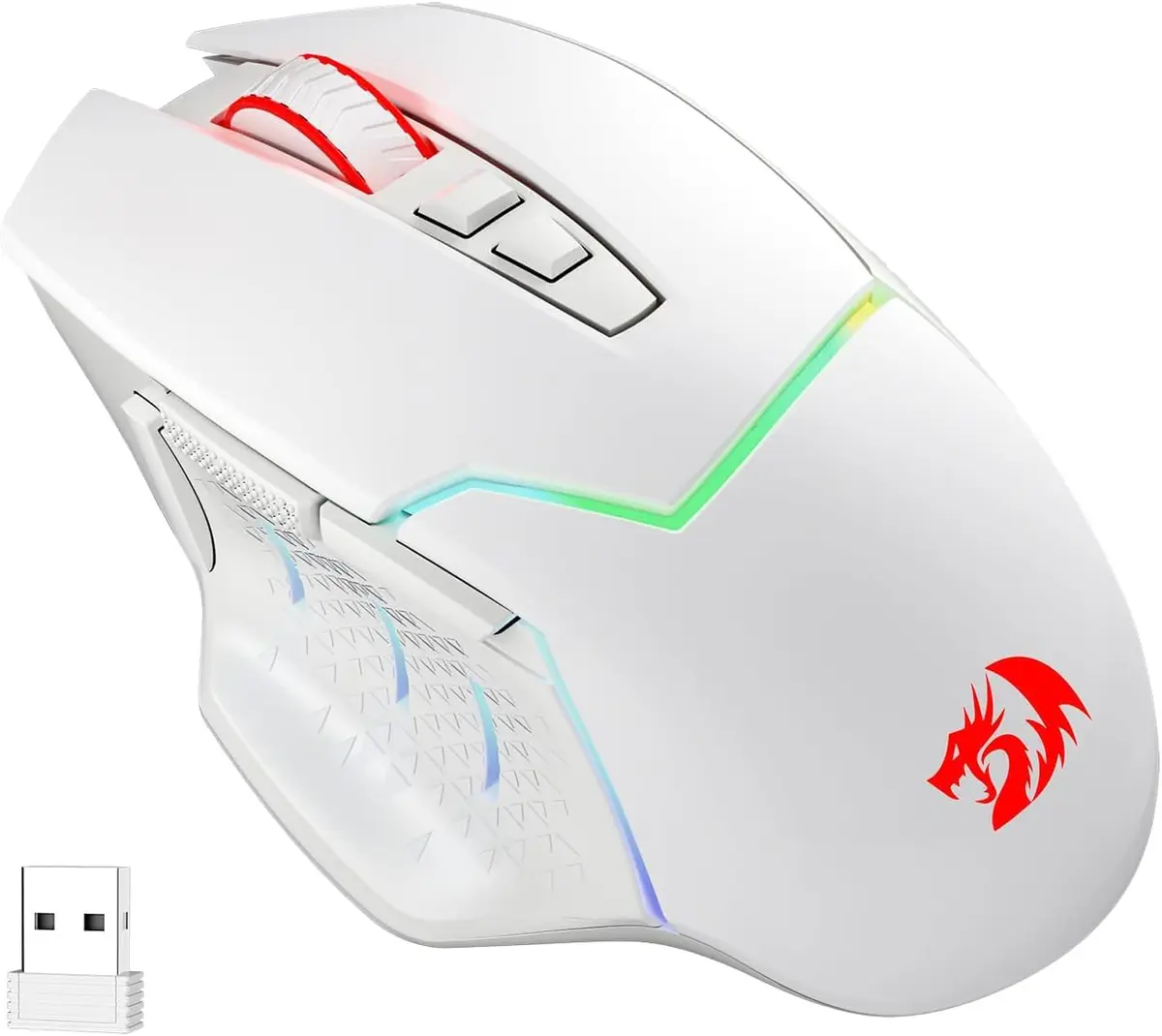 Redragon M690 PRO Wireless Gaming Mouse 8000 DPI White | Ergonomic PC/Mac Gamer Mouse - view 8