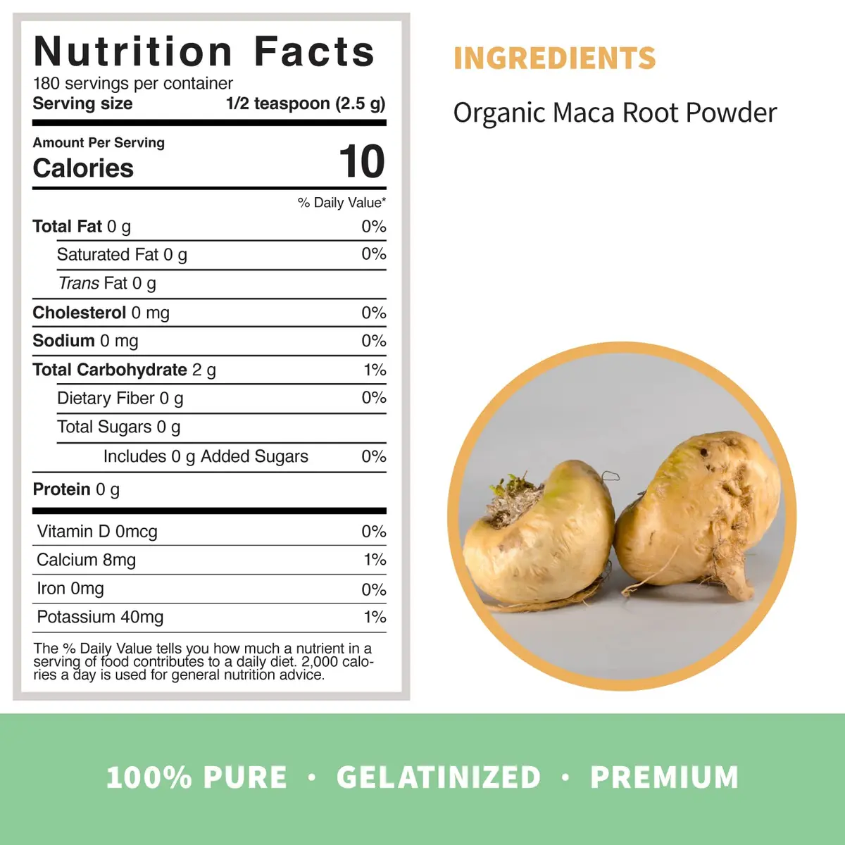 Sprout Living Organic Gelatinized Maca Root Powder | Adaptogen for Energy & Balance (70-120 chars) - view 3