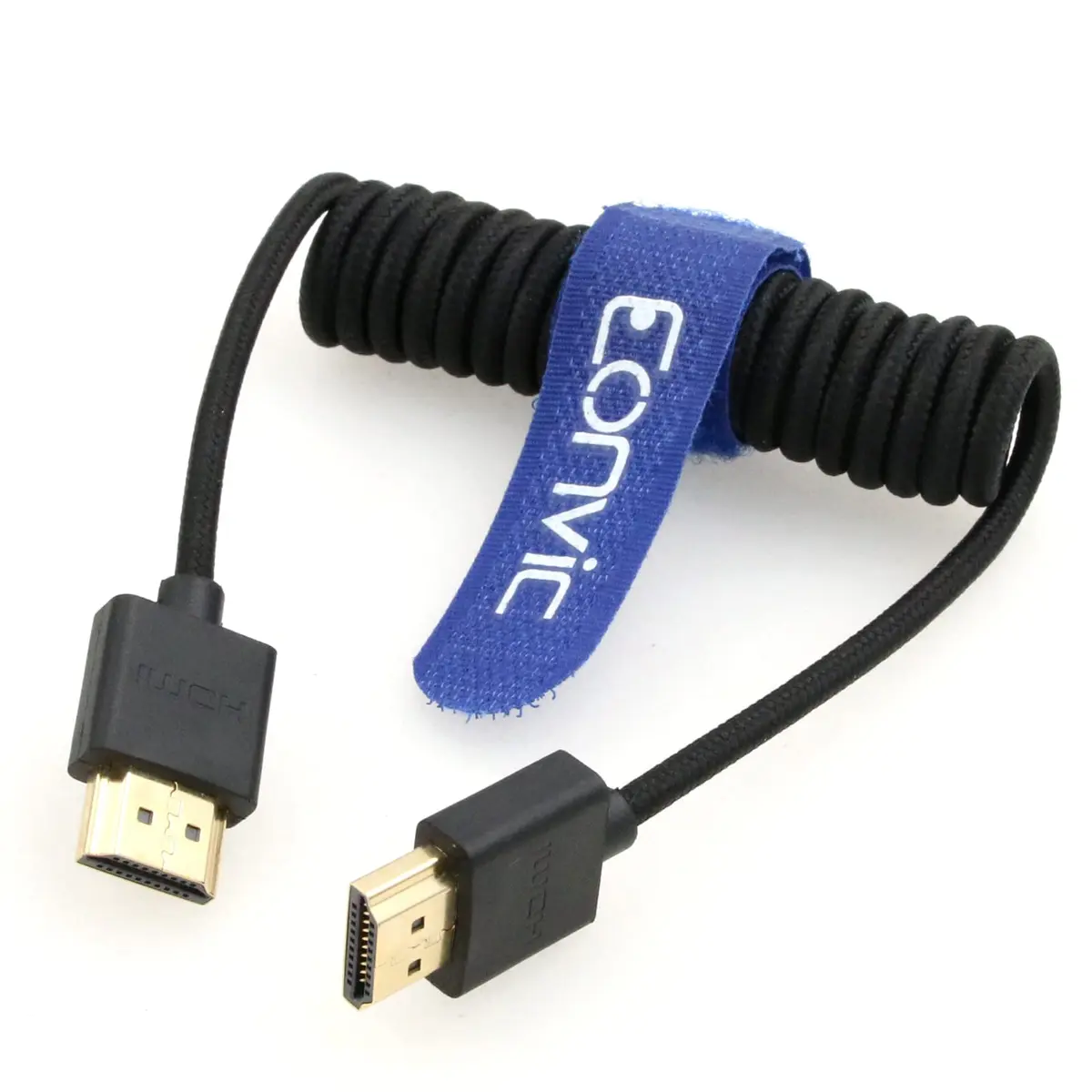 Eonvic 8K HDMI Extender Cable 48Gbps 1m (3.3ft) | High Speed Coiled Cable for Atomos Ninja V, Sony a7siii, Portkeys BM5 Monitor - main product image