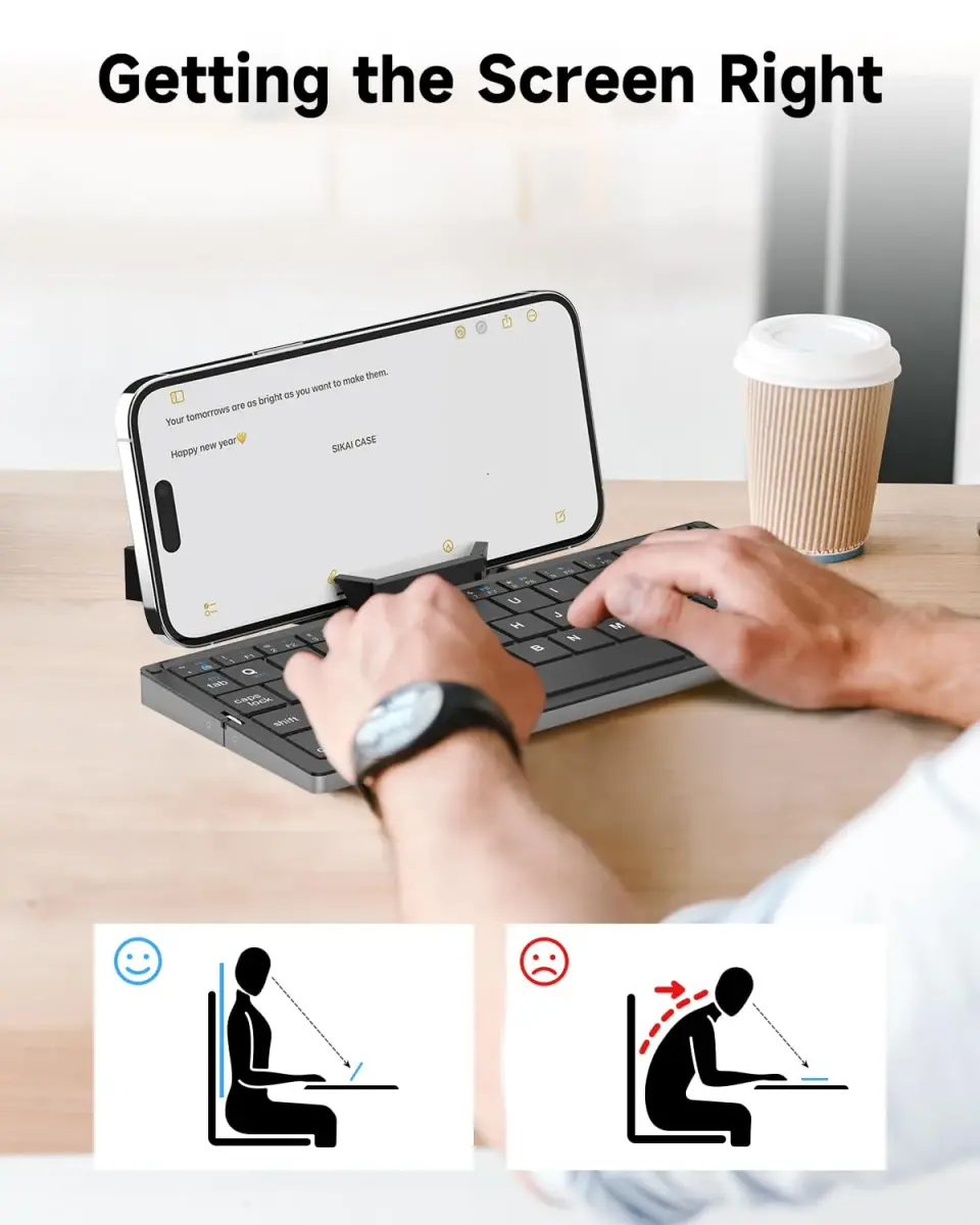 SIKAI CASE Foldable Bluetooth Keyboard with Magnetic Stand, 60-Key Mini Wireless Keyboard | Broadcom Chip - view 5