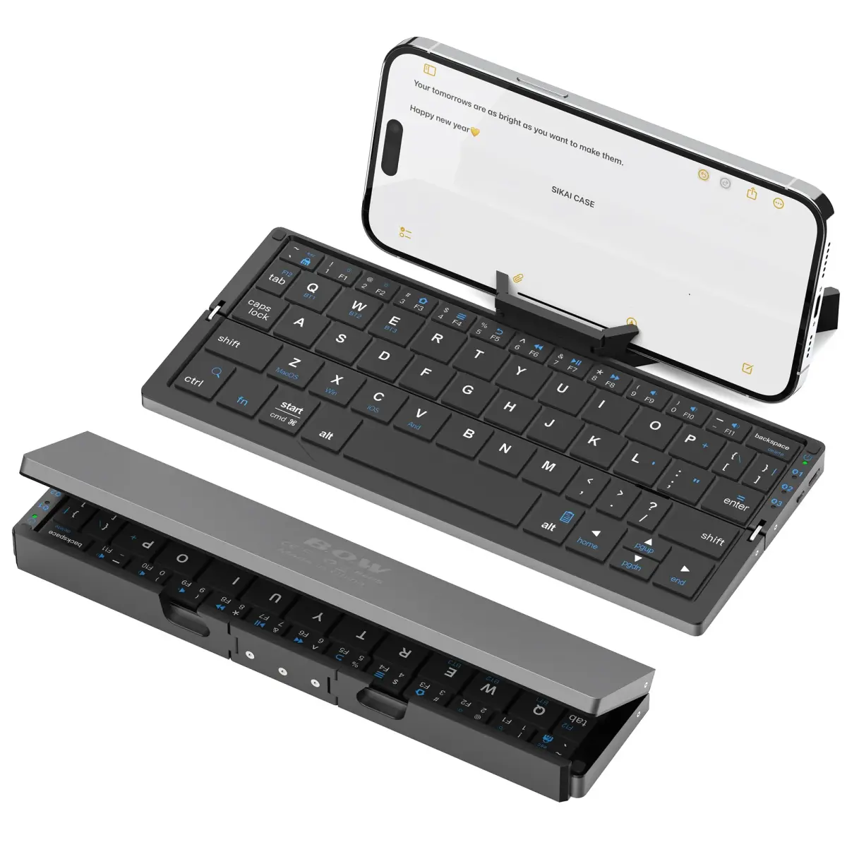 SIKAI CASE Foldable Bluetooth Keyboard with Magnetic Stand, 60-Key Mini Portable Wireless Keyboard | Quiet Scissor-Foot Keys - main product image