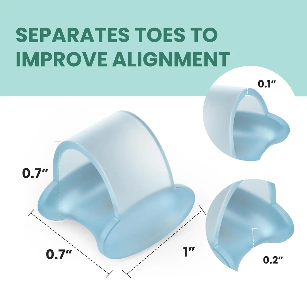 Welnove Pinky Toe Separator, Toe Spacer, Bunion Corrector for Women, 12PCS, Blue | Prevents Rubbing & Relieves Pressure - view 5
