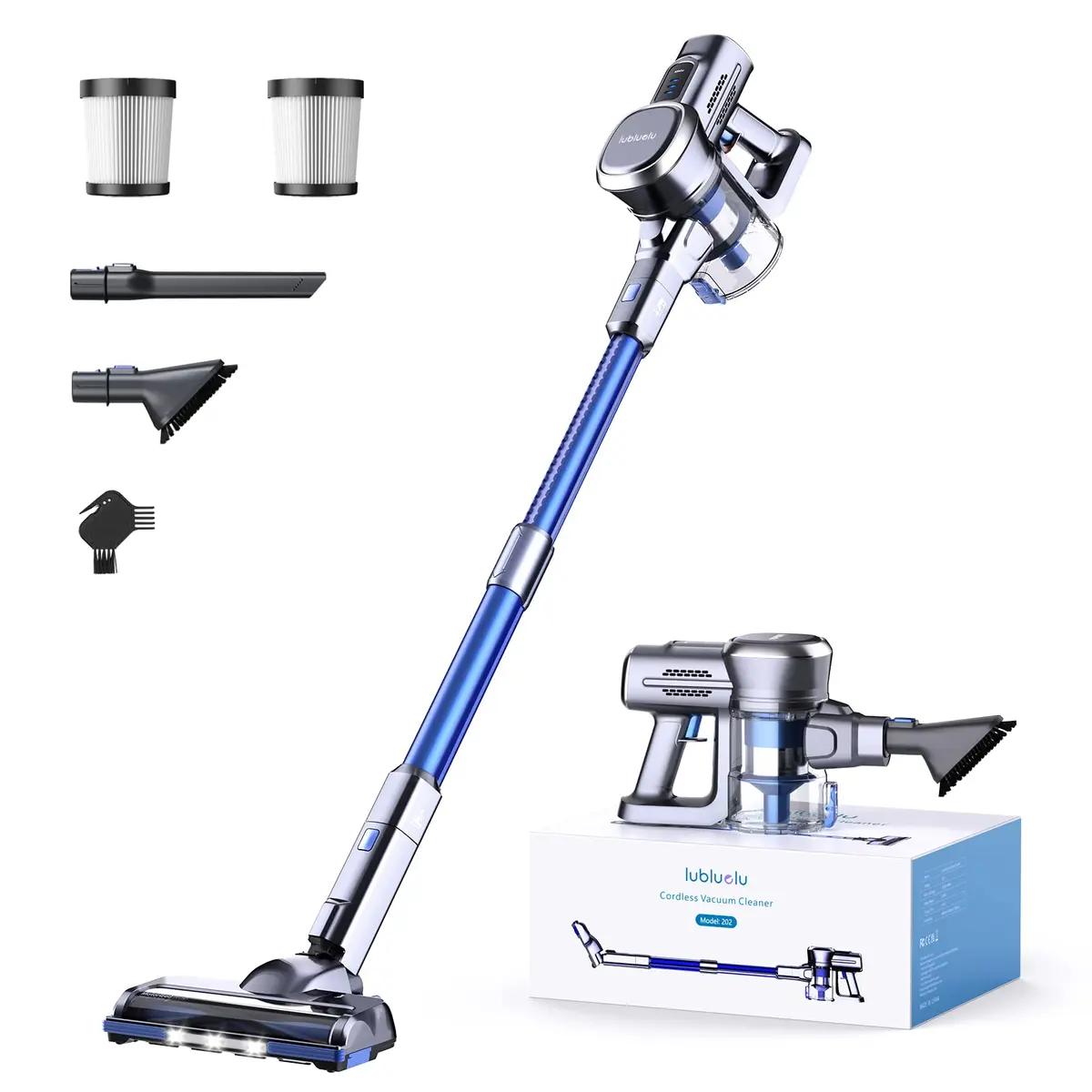 Lubluelu Cordless Stick Vacuum Cleaner, Lightweight 235W Brushless Motor, Rechargeable Battery, Self-Standing for Carpet & Hard Floor - main product image