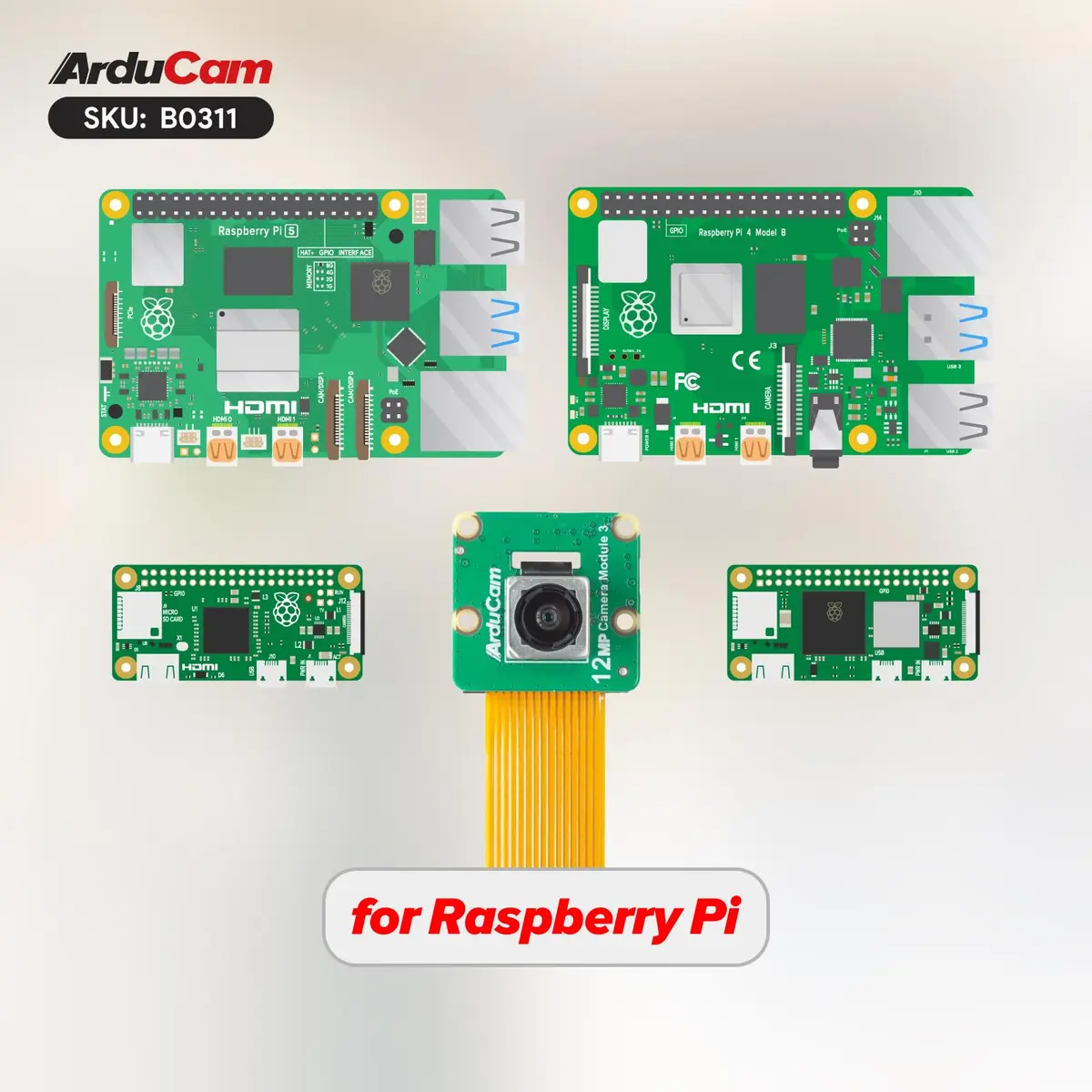 Arducam Camera Module 3 Wide, 120°(D) IMX708 Autofocus Pi Camera V3, 15cm 15-22 Pin FFC Cable | High-Quality Raspberry Pi Camera - view 6