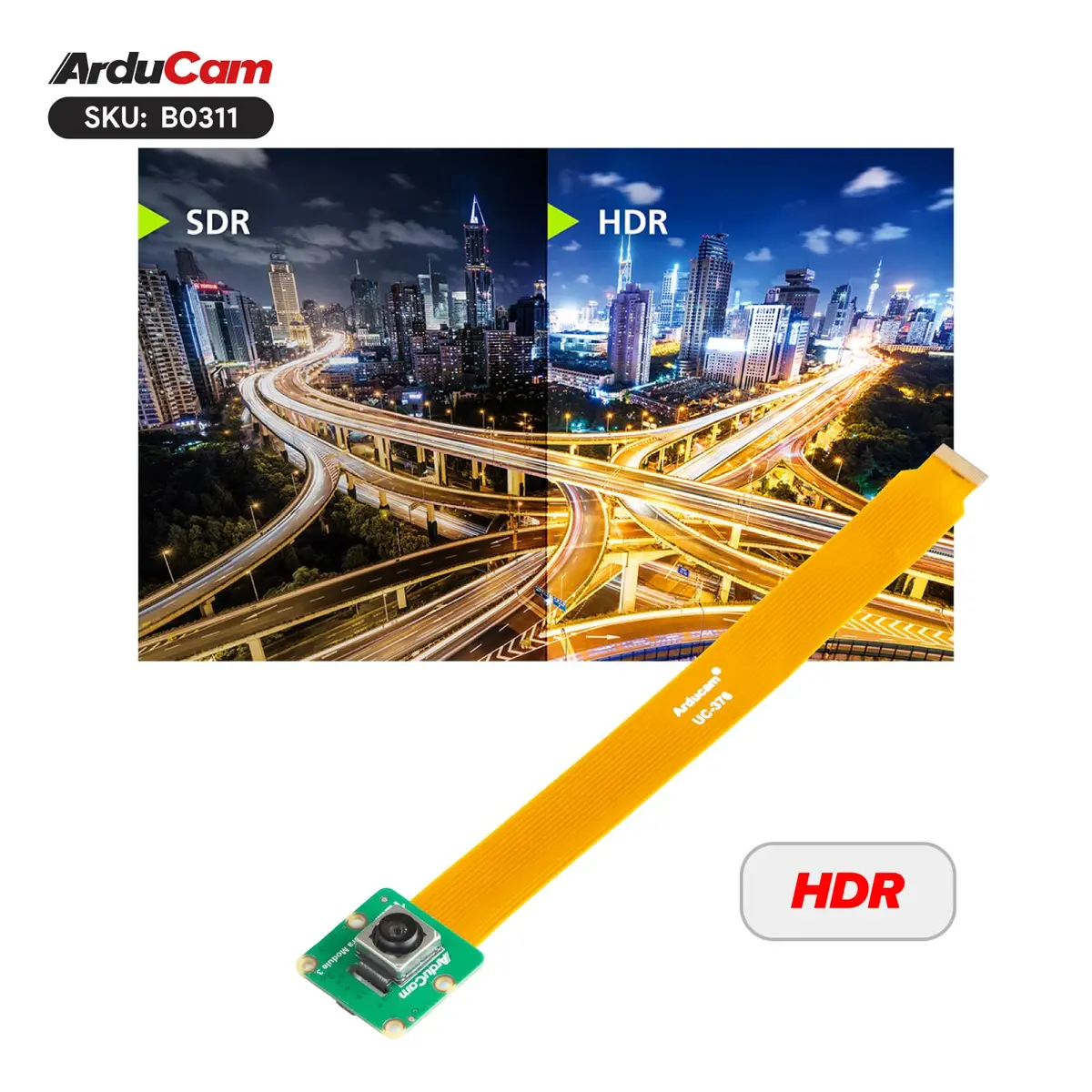 Arducam Camera Module 3 Wide, 120°(D) IMX708 Autofocus Pi Camera V3, 15cm 15-22 Pin FFC Cable | High-Quality Raspberry Pi Camera - view 4