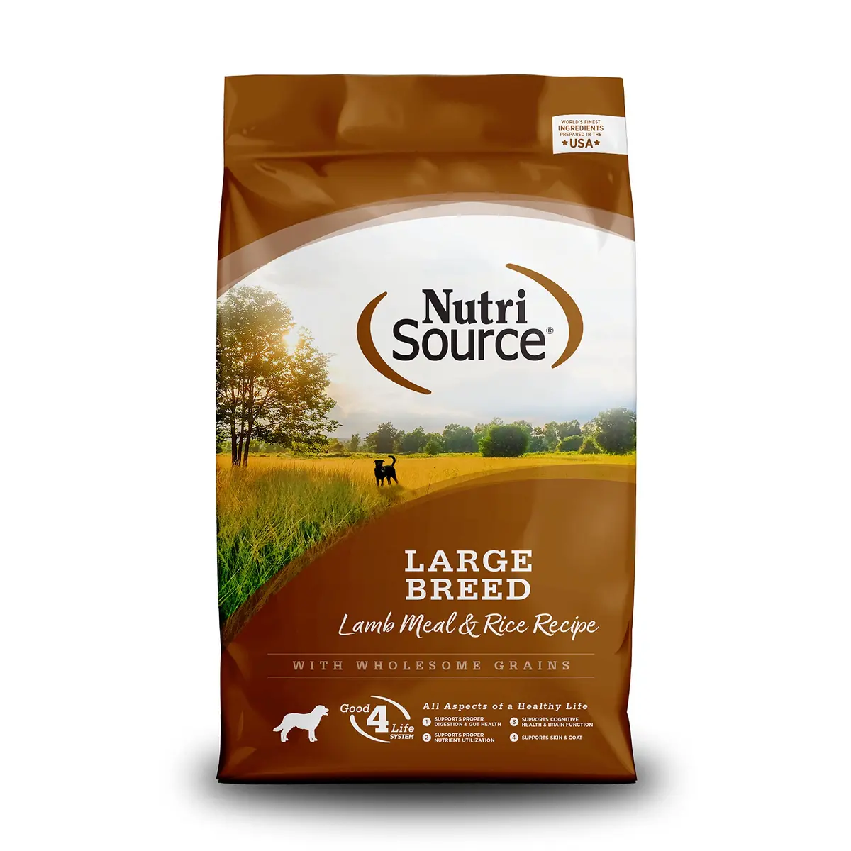 NutriSource Large Breed Lamb & Rice Dog Food 26 Pound | Probiotics & Balanced Nutrition for Large Dogs - main product image