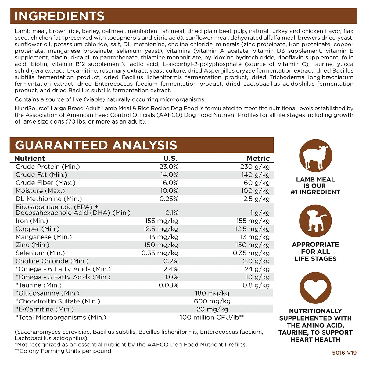 NutriSource Large Breed Lamb & Rice Dog Food 26 Pound | Probiotics & Balanced Nutrition for Large Dogs - view 6