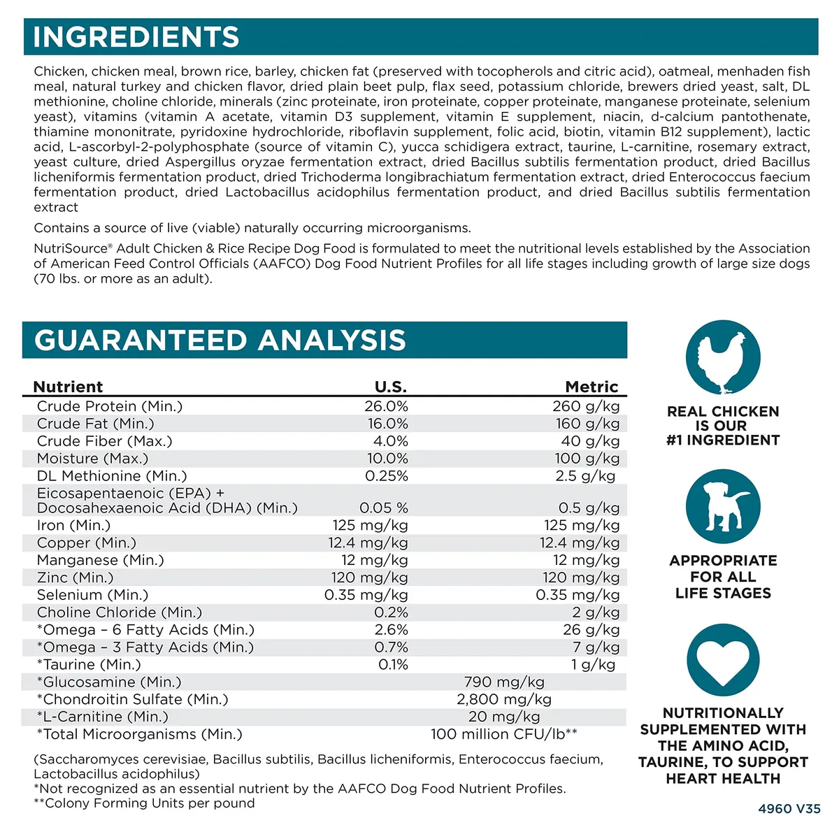 NutriSource Adult Chicken & Rice Dog Food, 26 lb | Supports Digestion & Long Life - view 6