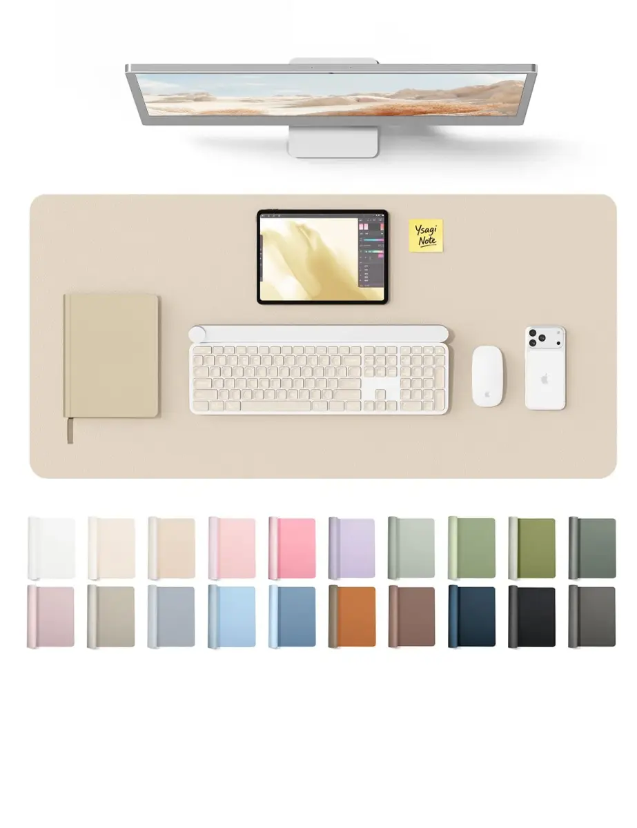 YSAGi Leather Desk Protector 88.9cm x 43.18cm (35.4" x 17") | Protects Desks with Waterproof PU Leather - main product image