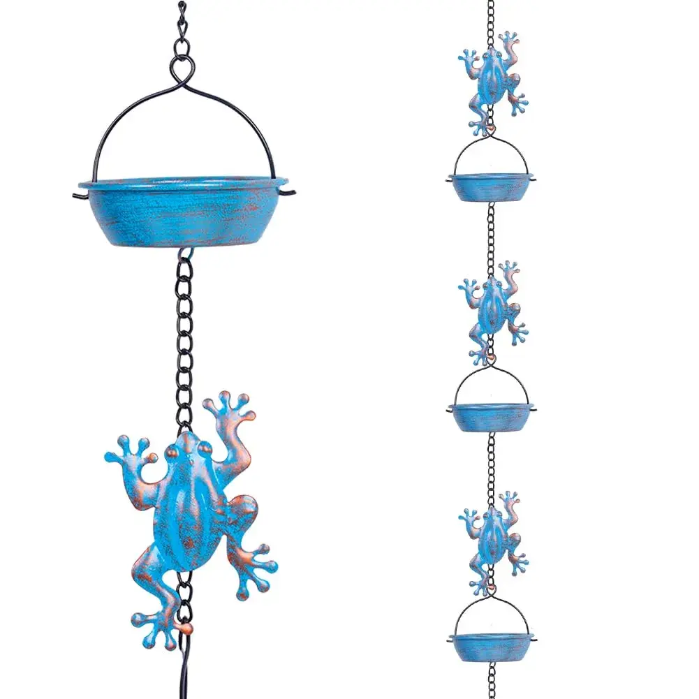 giole Frog Rain Chains 3.47m (11.4ft) | Decorative Metal Downspout Alternative for Indian Homes - main product image