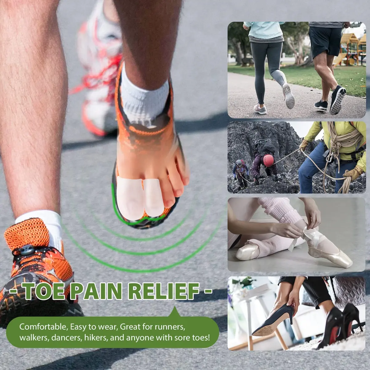 Bukihome Silicone Toe Protectors - 12 Pack Gel Toe Sleeves for Pain Relief & Protection (8L + 4S) | Aloe Vera & Essential Oils - view 7