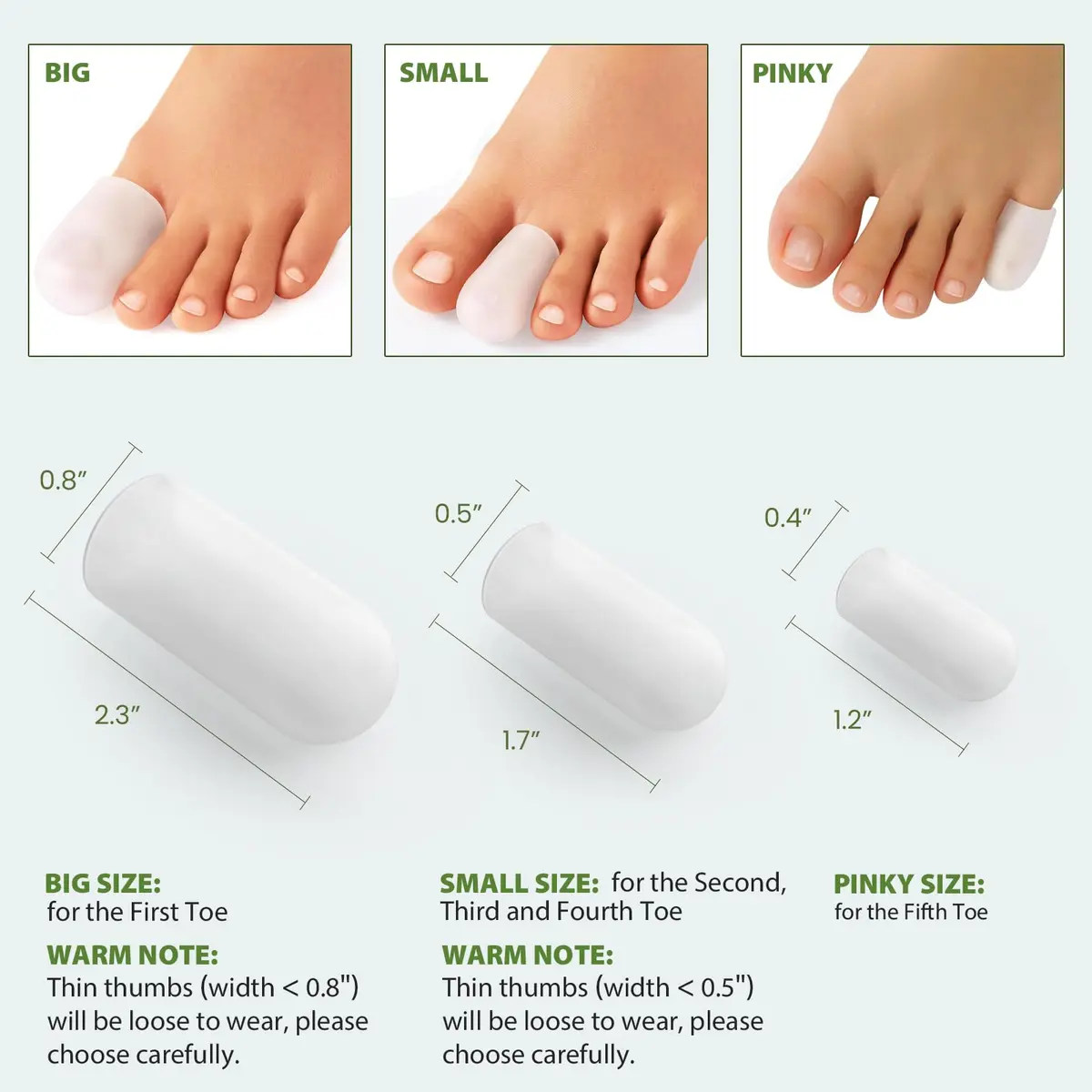 Bukihome Silicone Toe Protectors - 12 Pack Gel Toe Sleeves for Pain Relief & Protection (8L + 4S) | Aloe Vera & Essential Oils - view 8