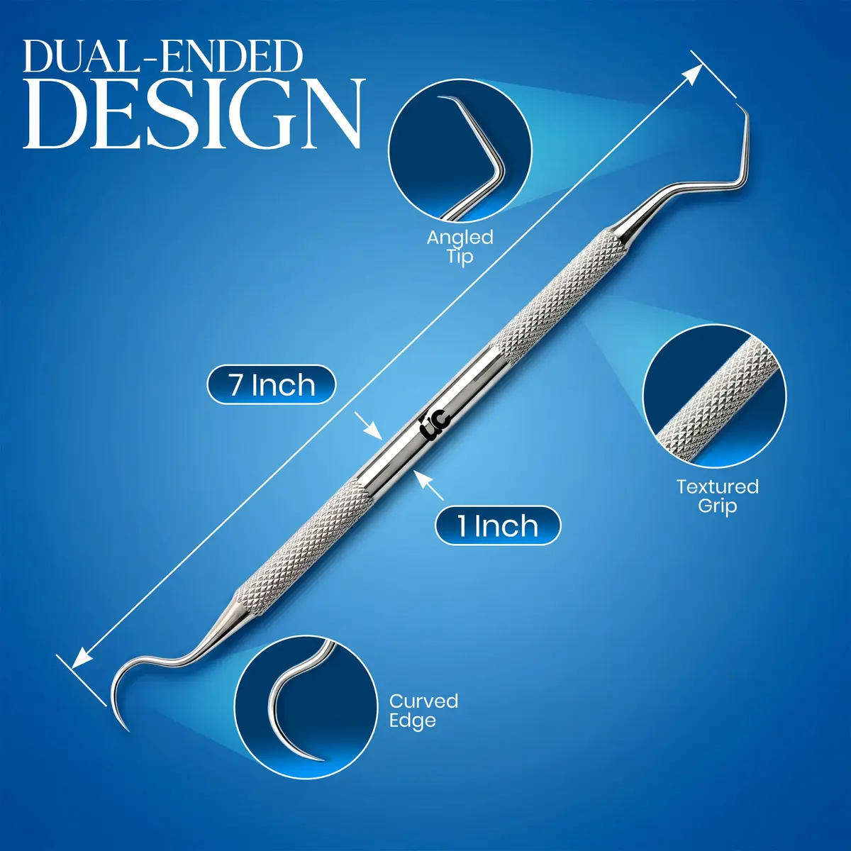 Utopia Care Professional Plaque Remover Tool 6.5 Inch Double-Sided Stainless Steel | Tartar Scraper for Teeth Cleaning - view 7