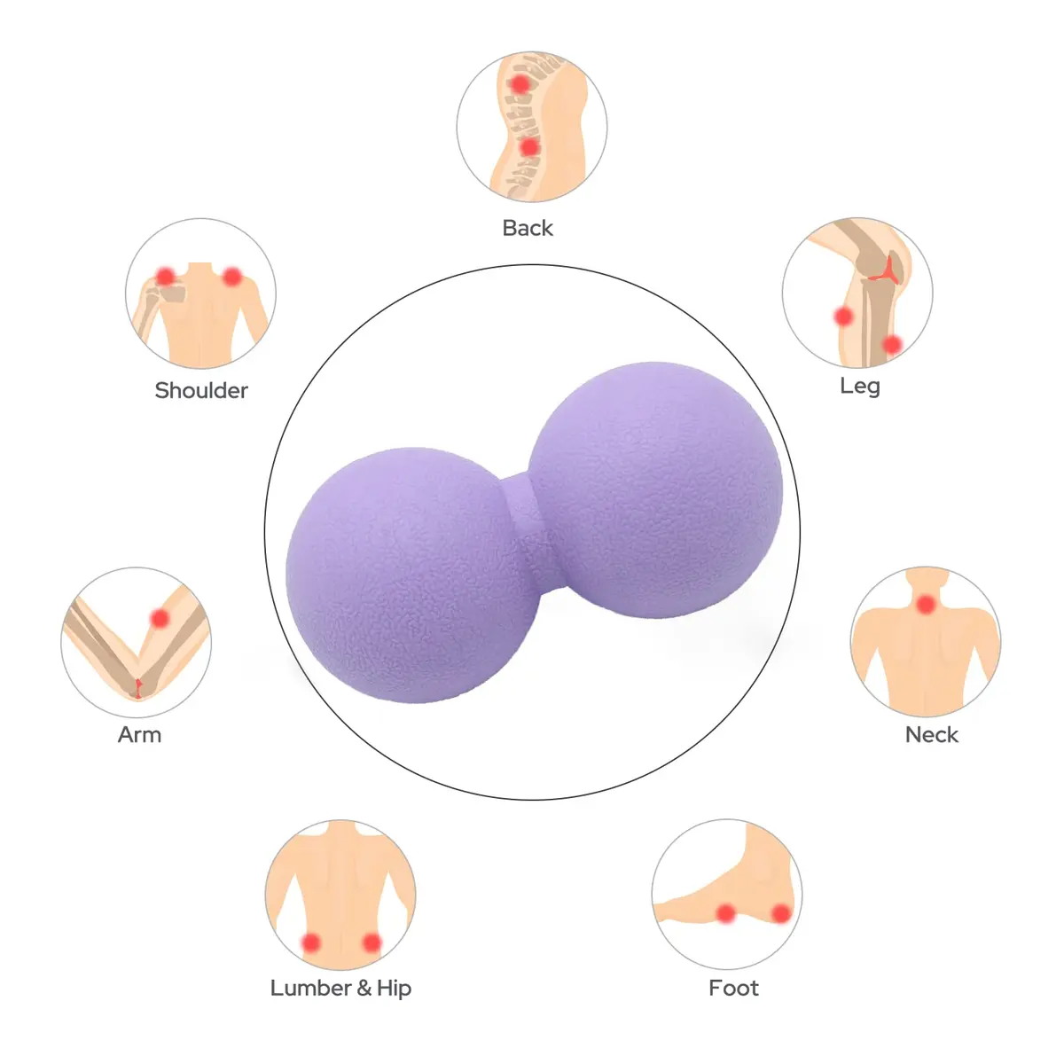 SIMPLECOOL Purple Massage Ball Deep Tissue Trigger Point Acupressure 12cm - view 7