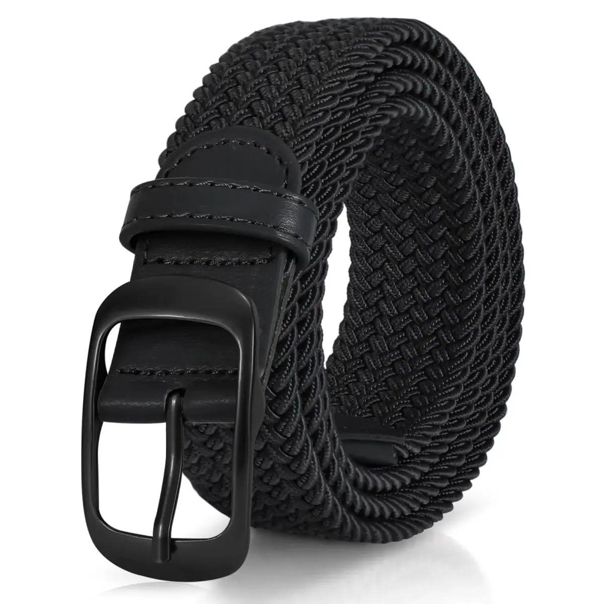 XZQTIVE Braided Stretch Belt for Men & Women, 3.5cm (1.38in) Wide, Adjustable Fit for Waist 42-46in | Breathable Elastic Woven Belt - main product image