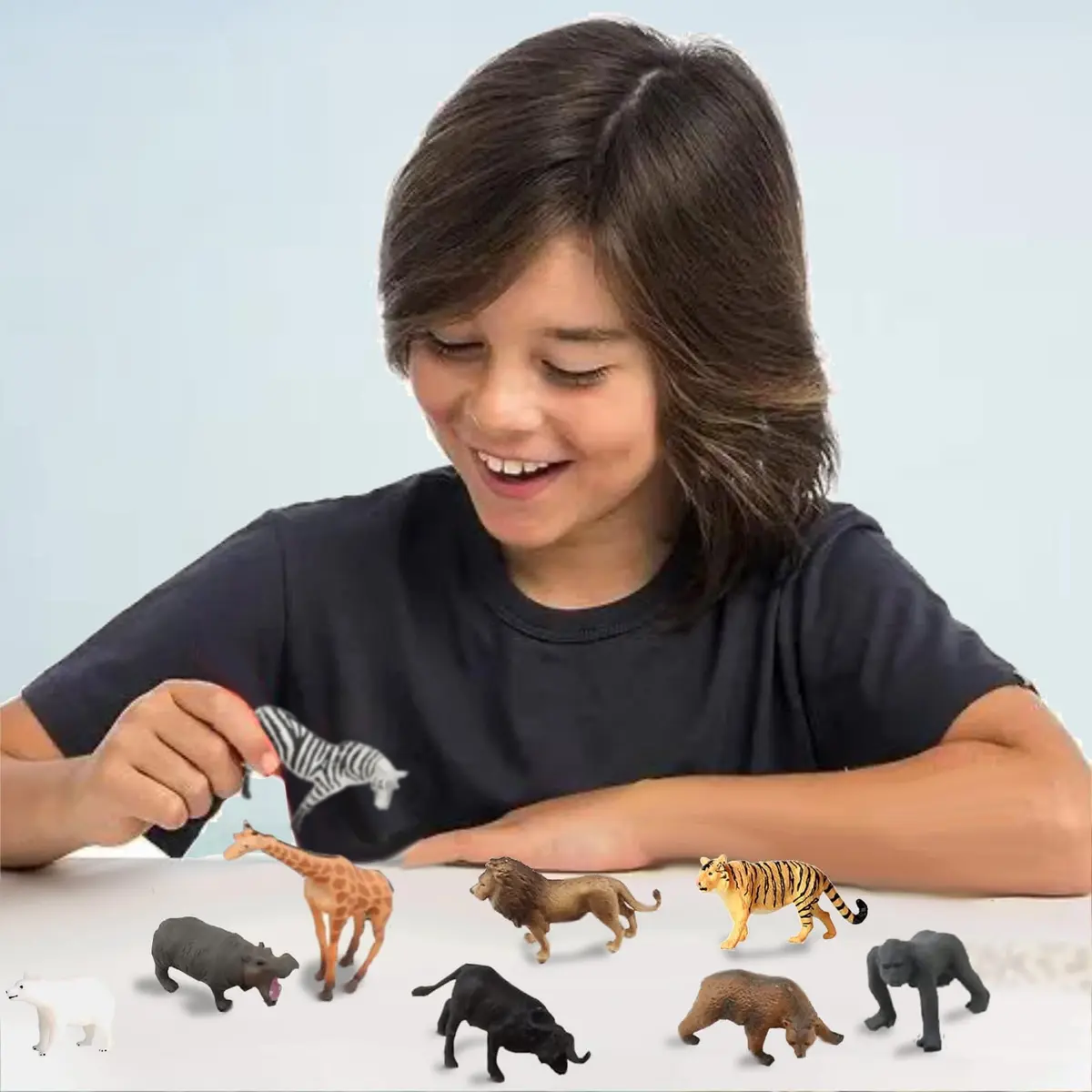 RUSON 12 Pcs Mini Safari Animals Figures Toys | Realistic Jungle Zoo Animal Figurines for Kids - view 5