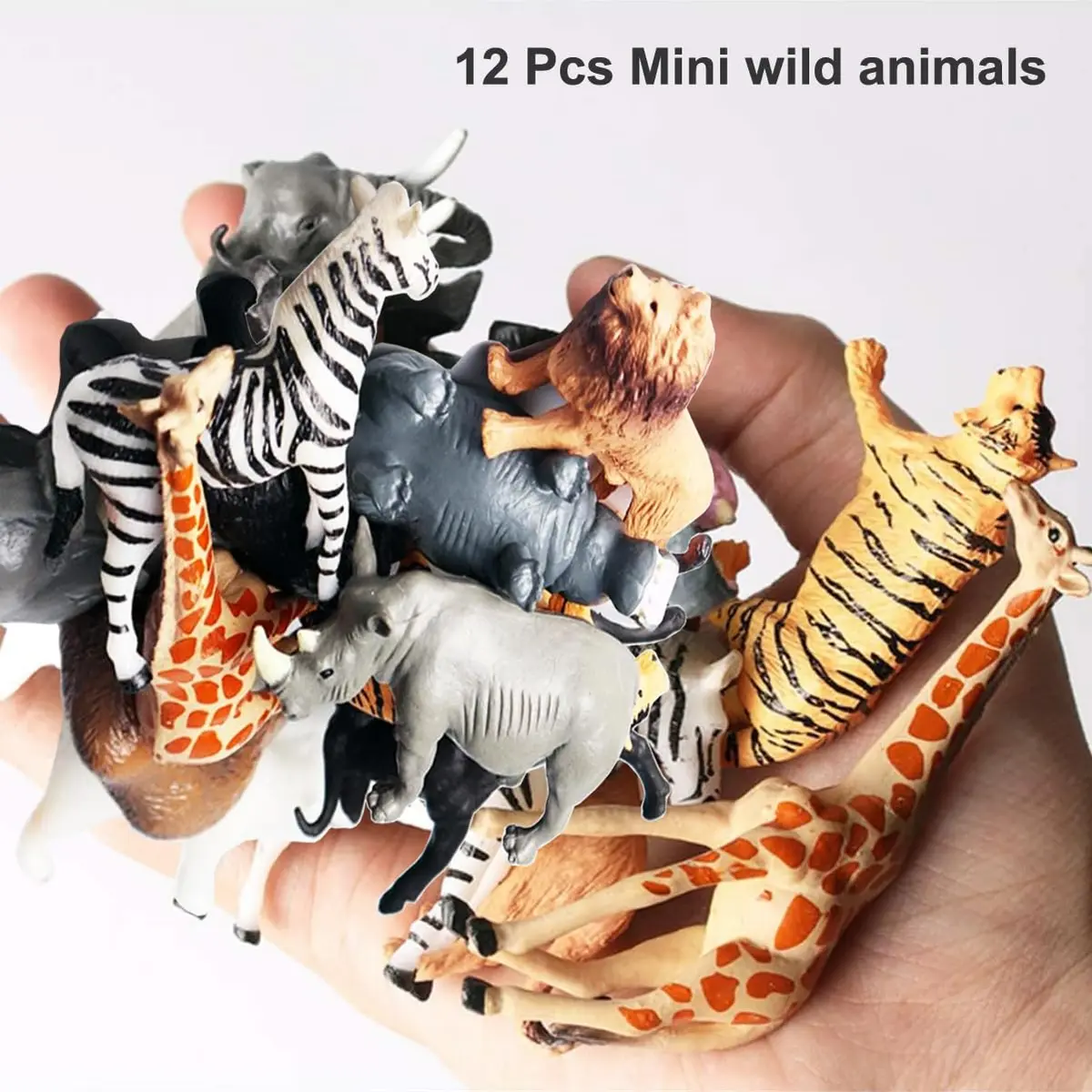 RUSON 12 Pcs Mini Safari Animals Figures Toys | Realistic Jungle Zoo Animal Figurines for Kids - view 3