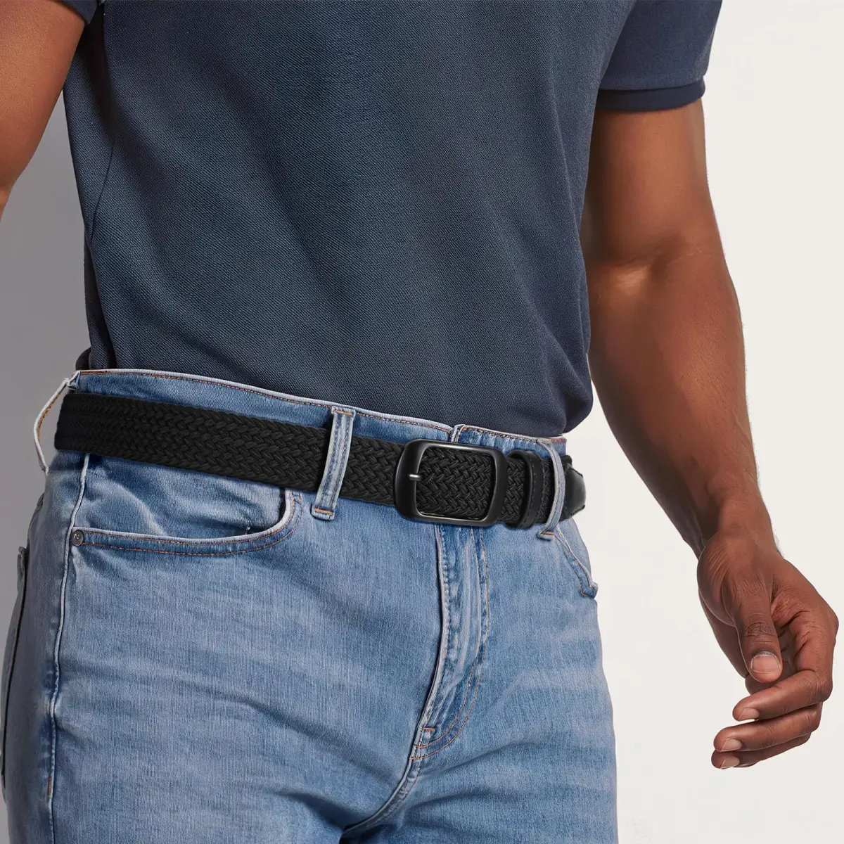 XZQTIVE Braided Belt Stretch Belt for Men and Women 3.5cm (1.38in) | Adjustable No-Hole Design - view 2