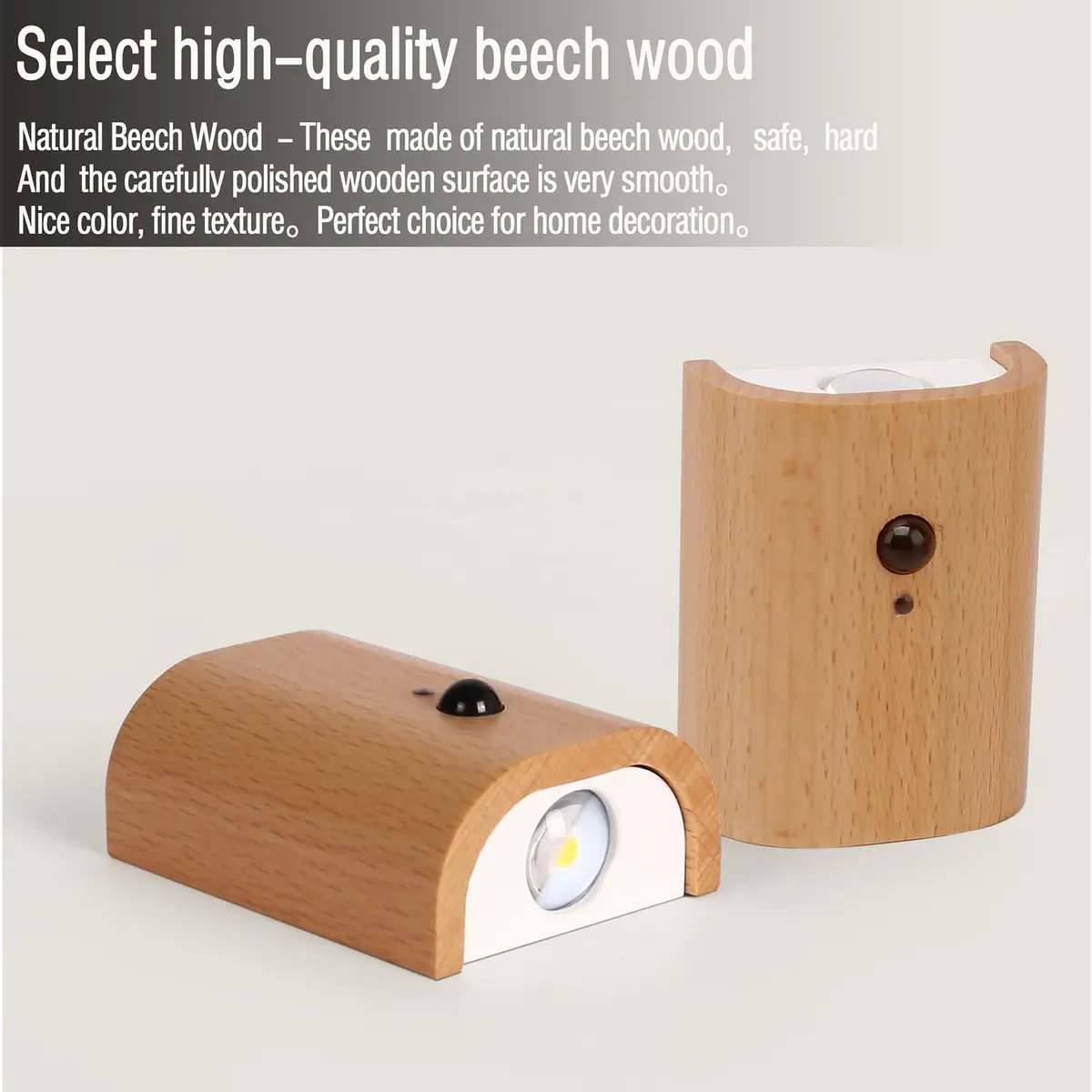 LANDGOO Wood Step Light, Motion Sensor, Rechargeable, Beech Wood | Warm 2700K Night Light with Infrared Sensor - view 7