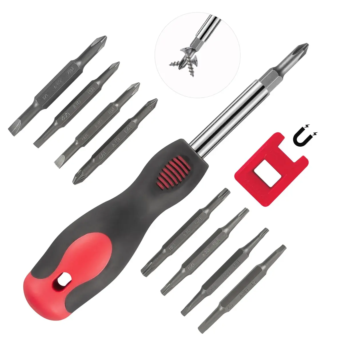 SUNHZ MCKP 18-in-1 Multi-Bit Screwdriver Set with Magnetizer & Storage Bag | Slotted, Phillips, Pozi, Torx, Square, Nut Driver - main product image
