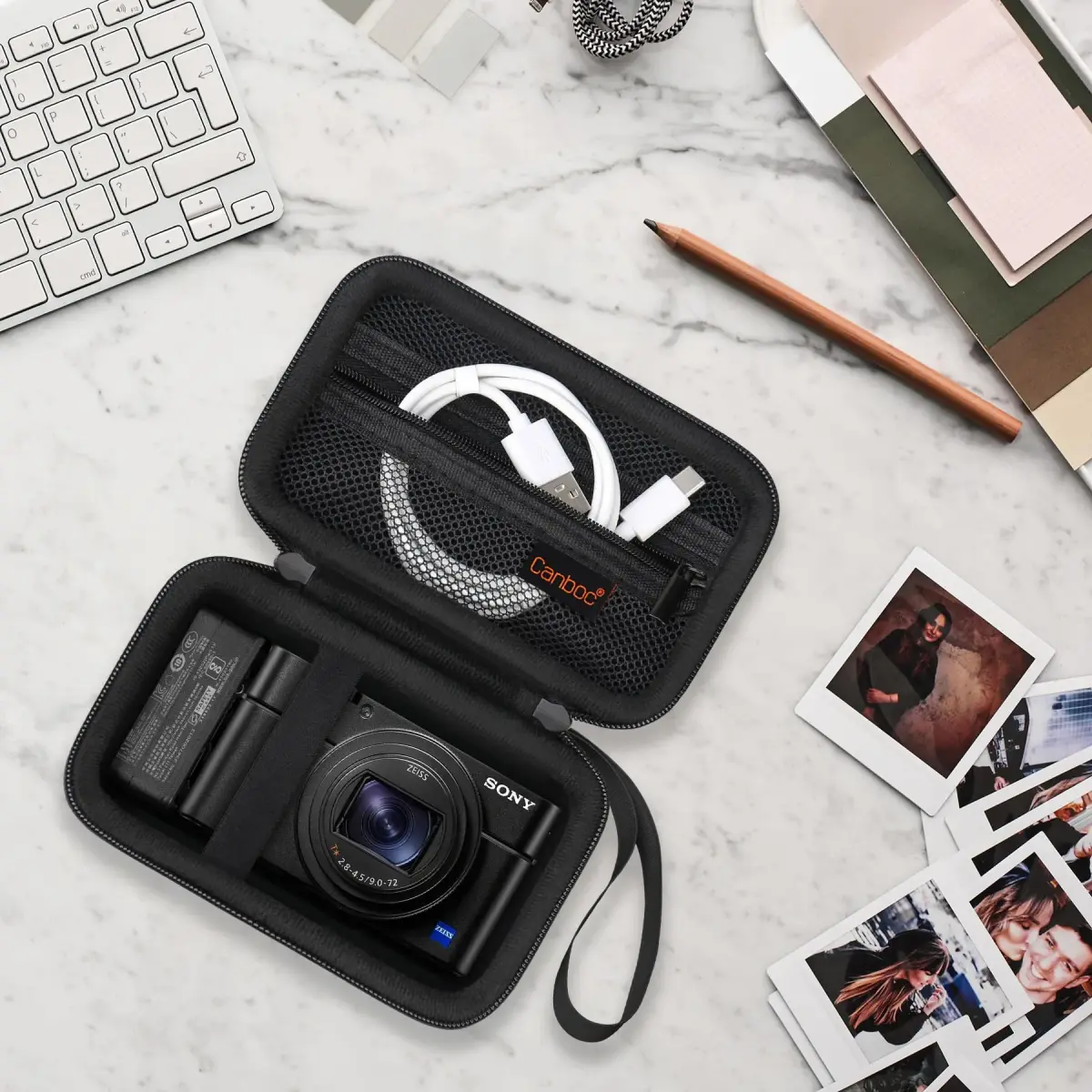 Canboc Black Camera Case for Sony RX100 VII/VI/V/IV/III Compact Digital Camera | Fits Accessories - view 7