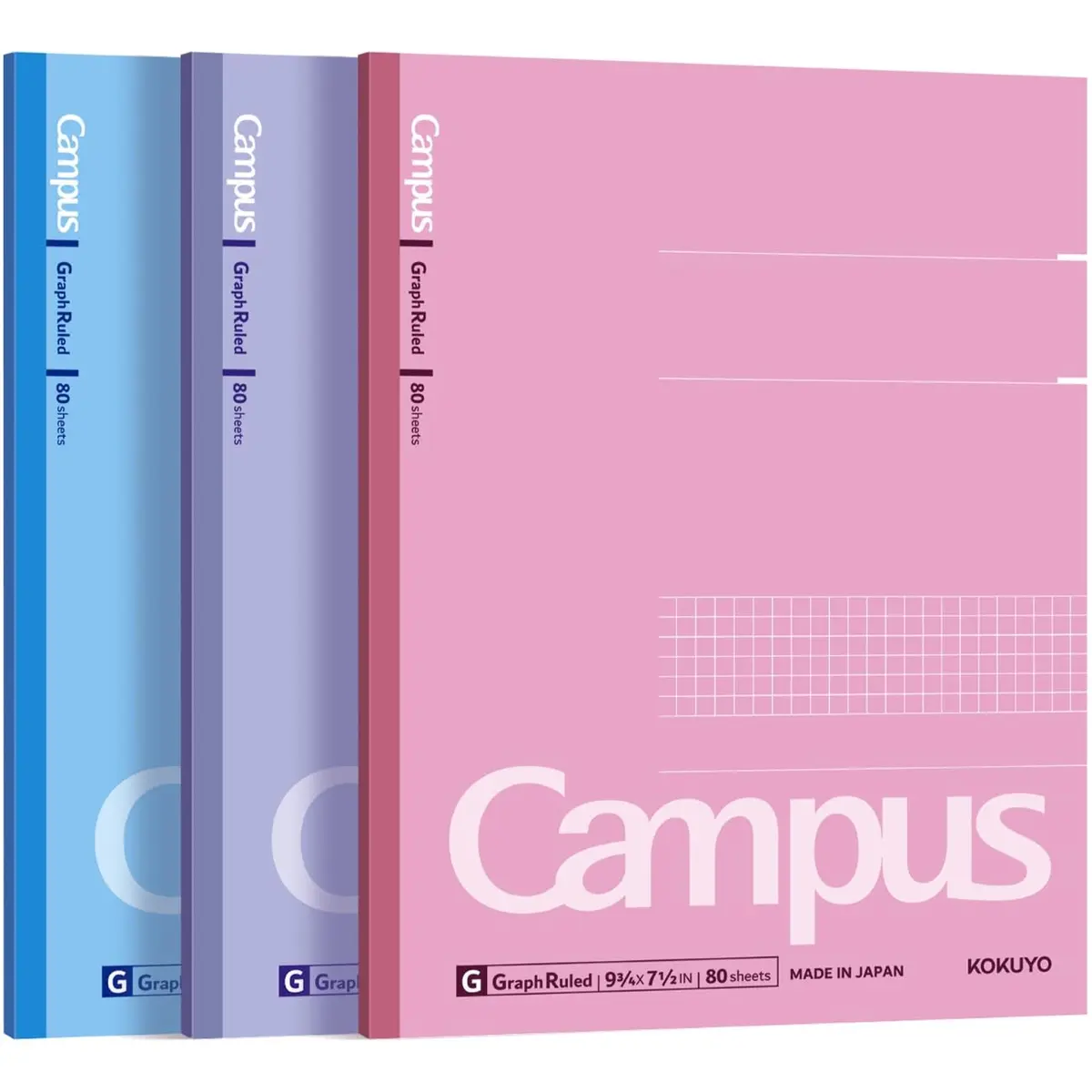 KOKUYO Campus Composition Notebooks, 9-3/4" x 7-1/2" College Ruled, 160 Pages (80 Sheets Each) | Made in Japan - main product image