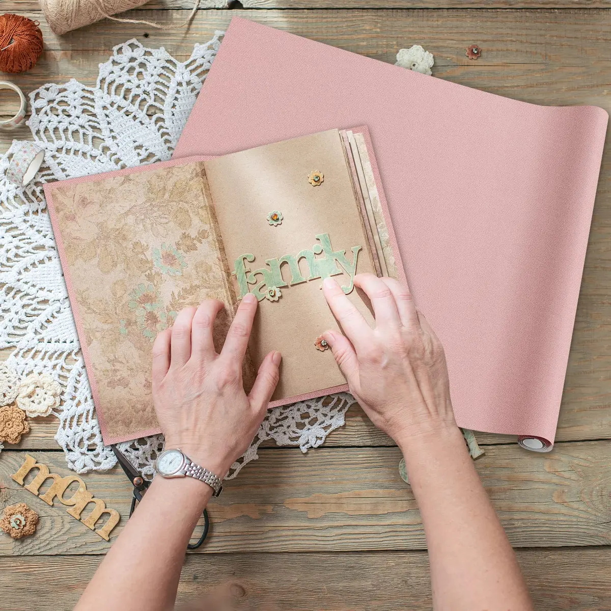 PerKoop Book Cloth for Bookbinding 40x16 Inch | Vibrant Pink Suede Fabric - view 5
