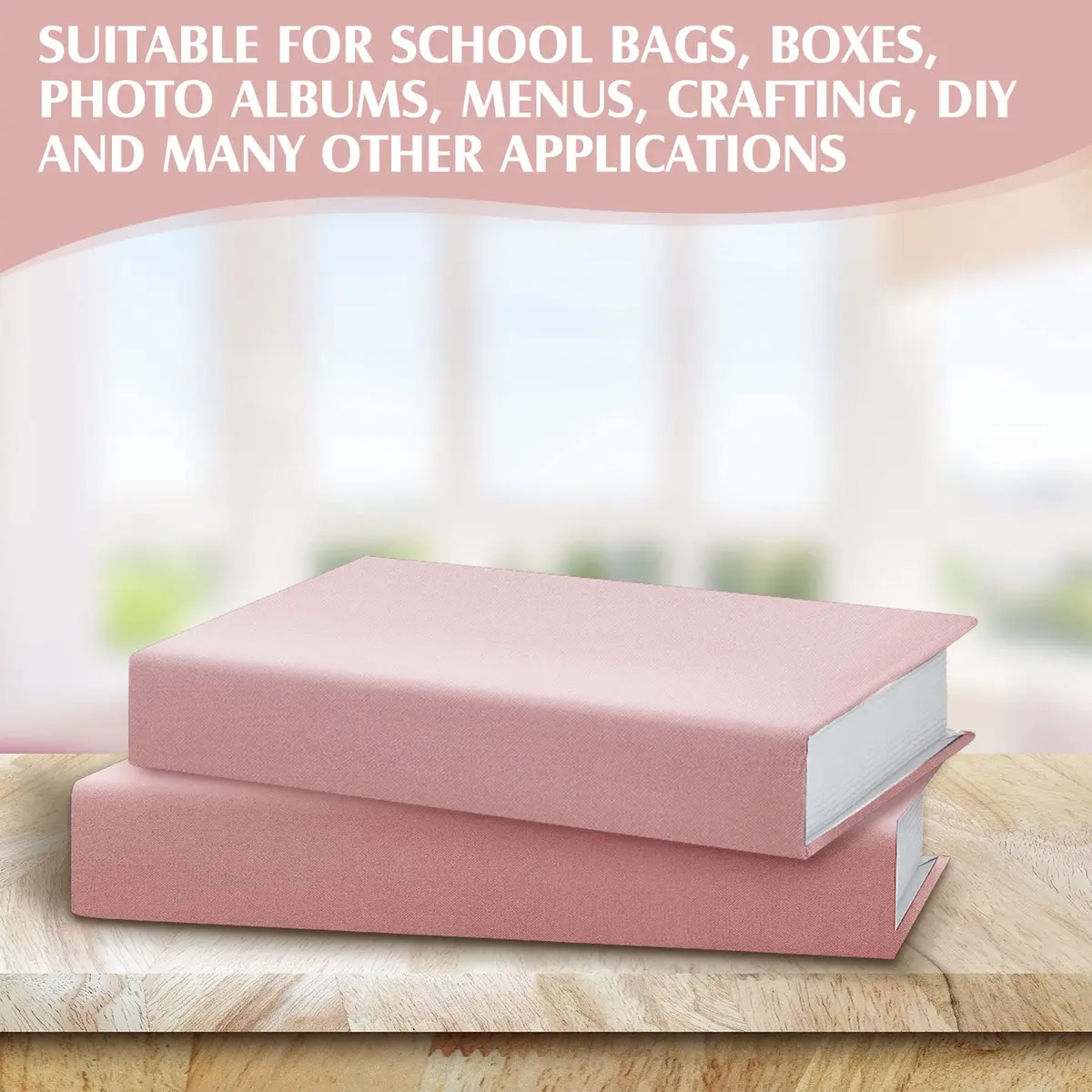 PerKoop Book Cloth for Bookbinding 40x16 Inch | Vibrant Pink Suede Fabric - view 6