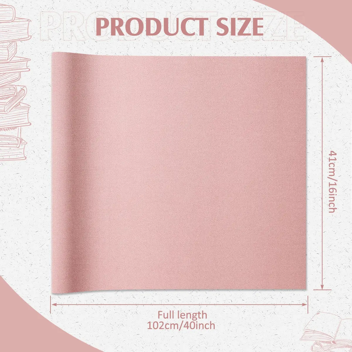 PerKoop Book Cloth for Bookbinding 40x16 Inch | Vibrant Pink Suede Fabric - view 2