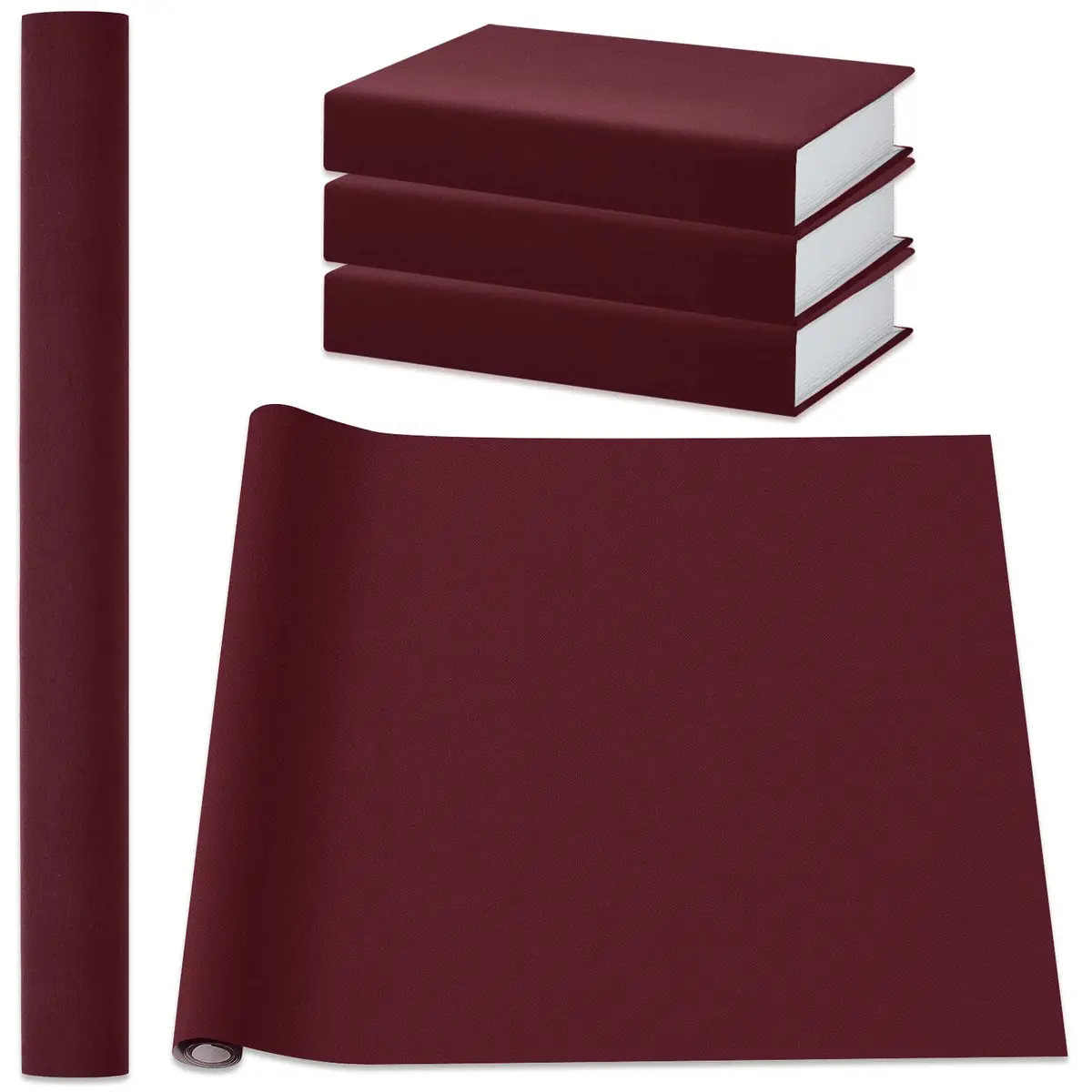 PerKoop Book Cloth Fabric Surface 40x16 Inch Dark Red | Classic Bookbinding Material - main product image