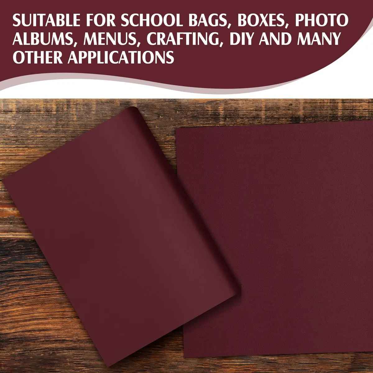 PerKoop Book Cloth Fabric Surface 40x16 Inch Dark Red | Classic Bookbinding Material - view 6