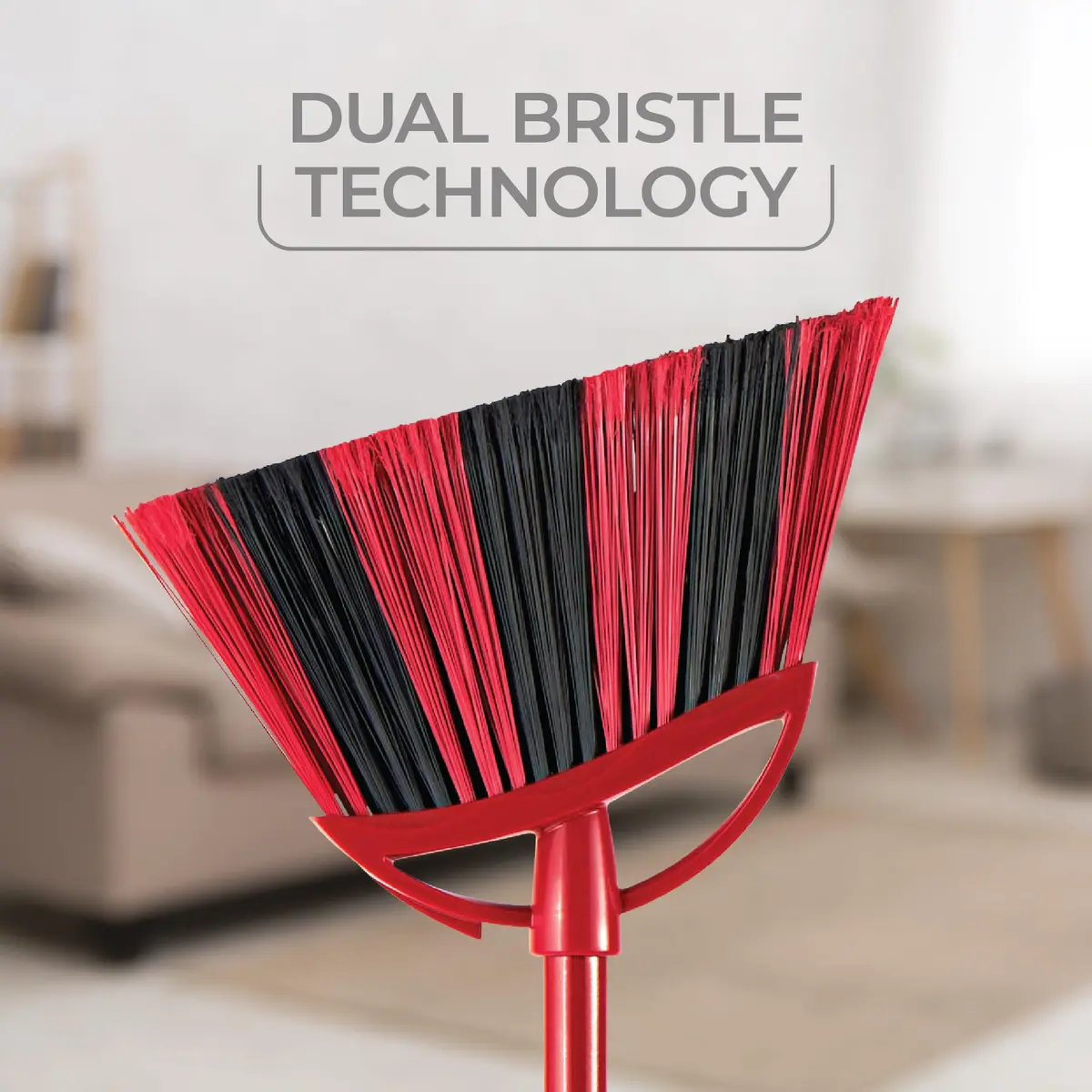 O-Cedar One Sweep Broom & Step-On Dustpan Set | Patented Wave Bristles Remove Over 99% of Dirt in One Pass | Lightweight & Quiet for Pet-Friendly Cleaning - view 3