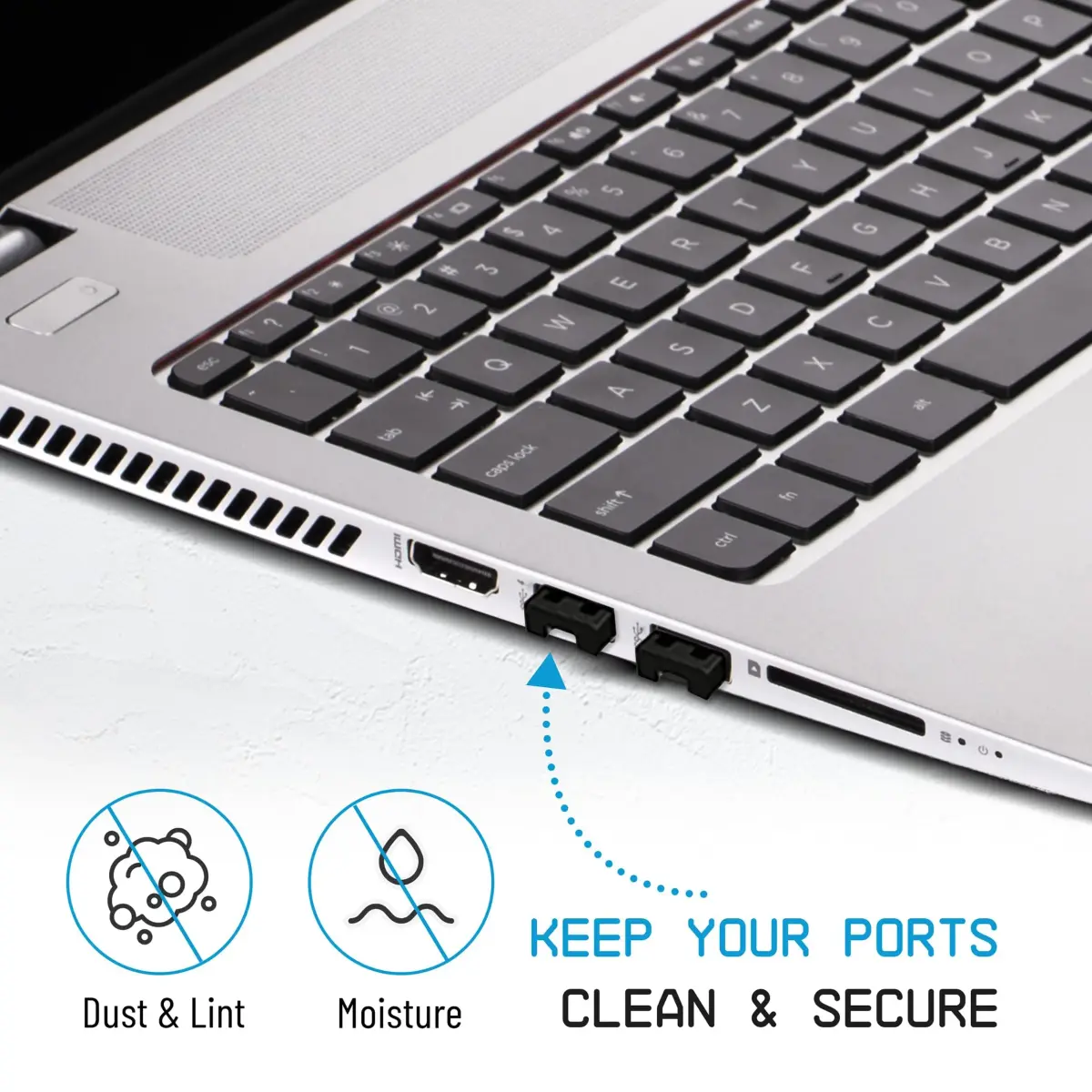 PortPlugs USB-A Port Blockers (10-Pack) with Key Lock | Prevent Data Theft & Dust - view 5