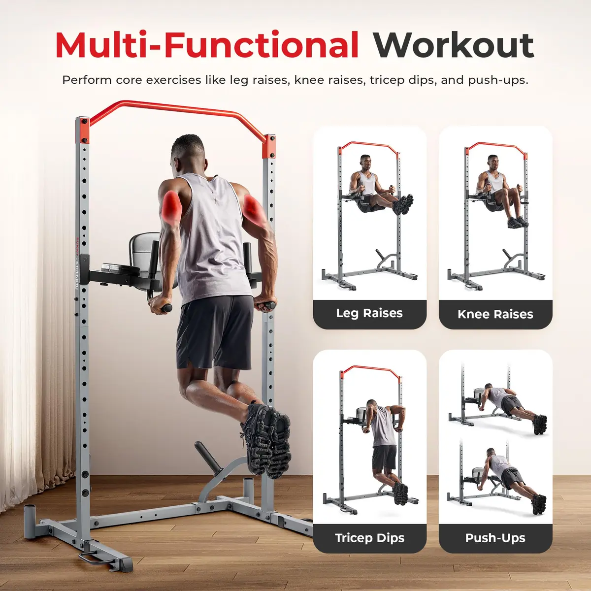 Sunny Health & Fitness Dip Station Core Attachment SF-XFA008 | 26.7 lb (12.1 kg) Capacity | Fits 2"x2" Racks - view 2