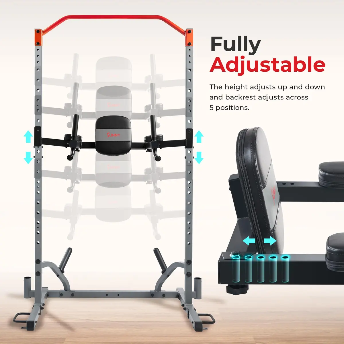 Sunny Health & Fitness Dip Station Core Attachment SF-XFA008 | 26.7 lb (12.1 kg) Capacity | Fits 2"x2" Racks - view 3