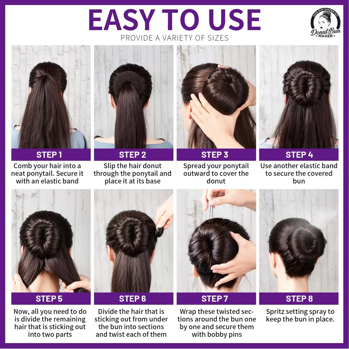 Teenitor Hair Bun Maker Set with Bobby Pins, 4 Sizes Light Brown | Sleek Ballet Buns for Kids & Adults - view 5