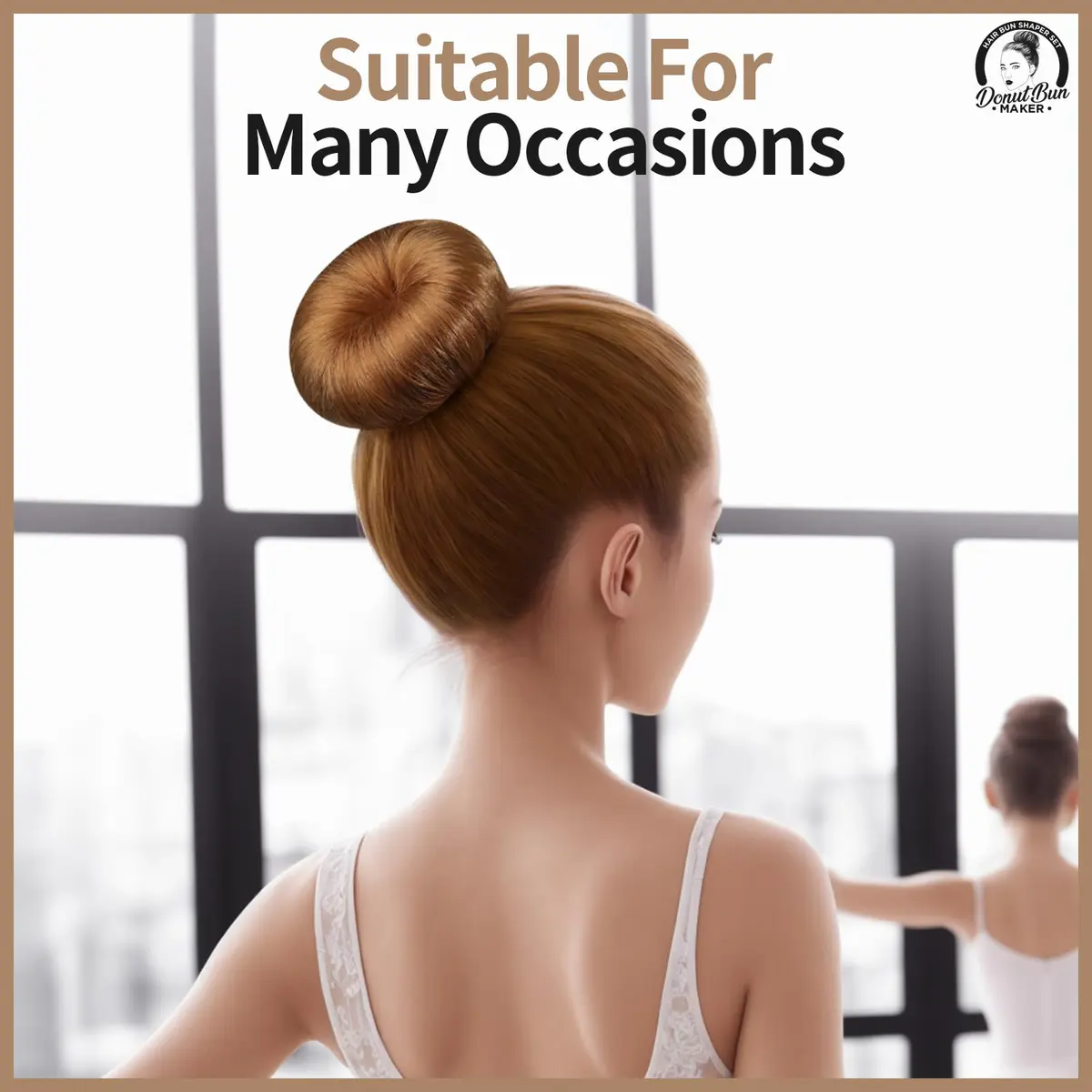 Teenitor Hair Bun Maker Set with Bobby Pins, 4 Sizes Light Brown | Sleek Ballet Buns for Kids & Adults - view 6