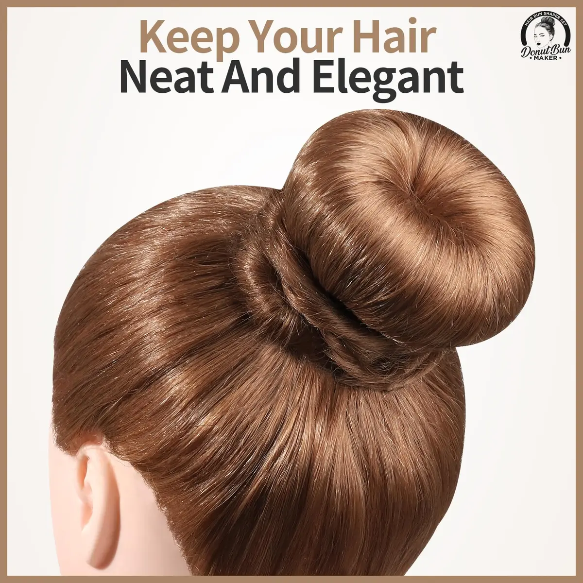 Teenitor Hair Bun Maker Set with Bobby Pins, 4 Sizes Light Brown | Sleek Ballet Buns for Kids & Adults - view 7