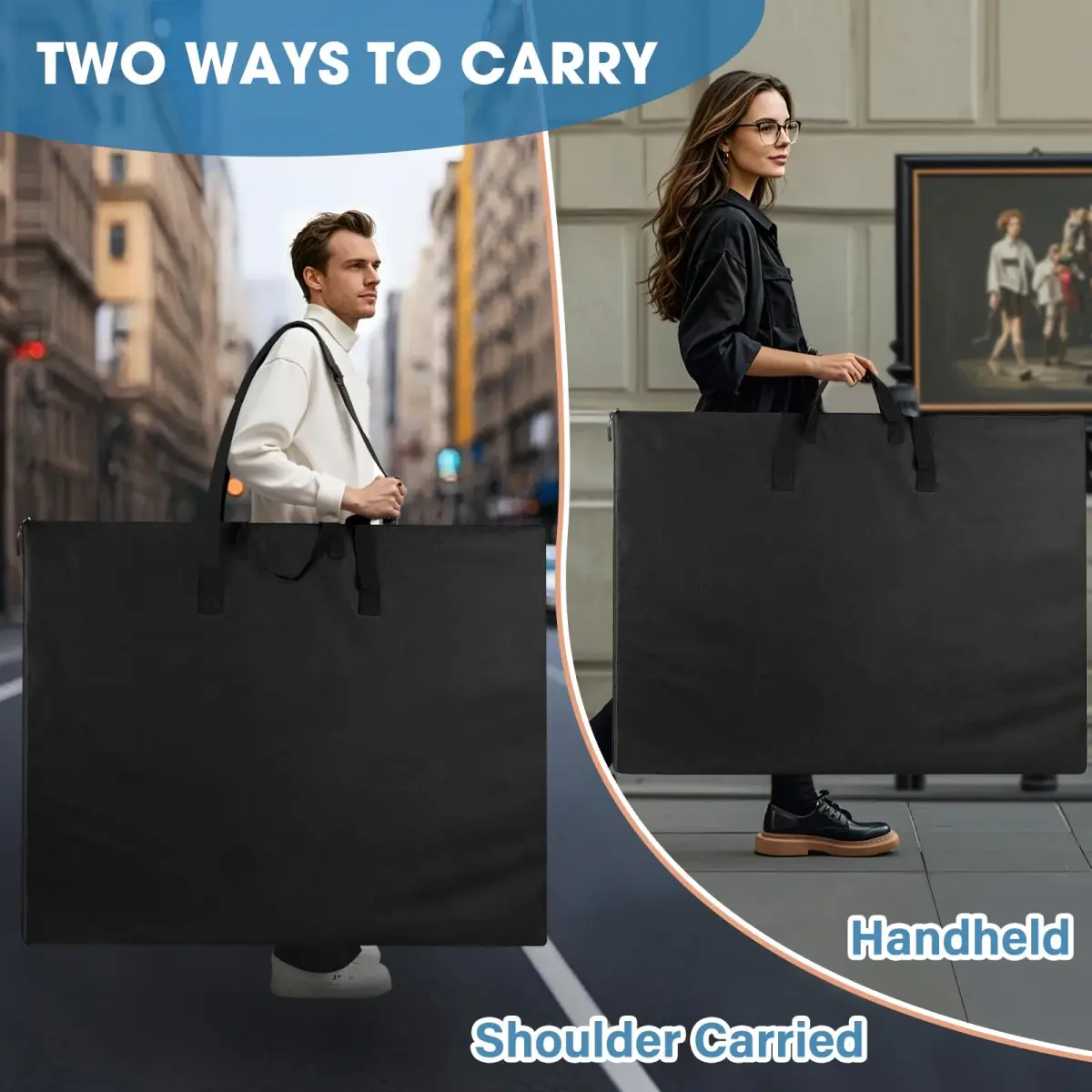 ZKOO Art Portfolio Bag 18 x 24 Inch Black | Lightweight, Waterproof, and Easy to Carry - view 3