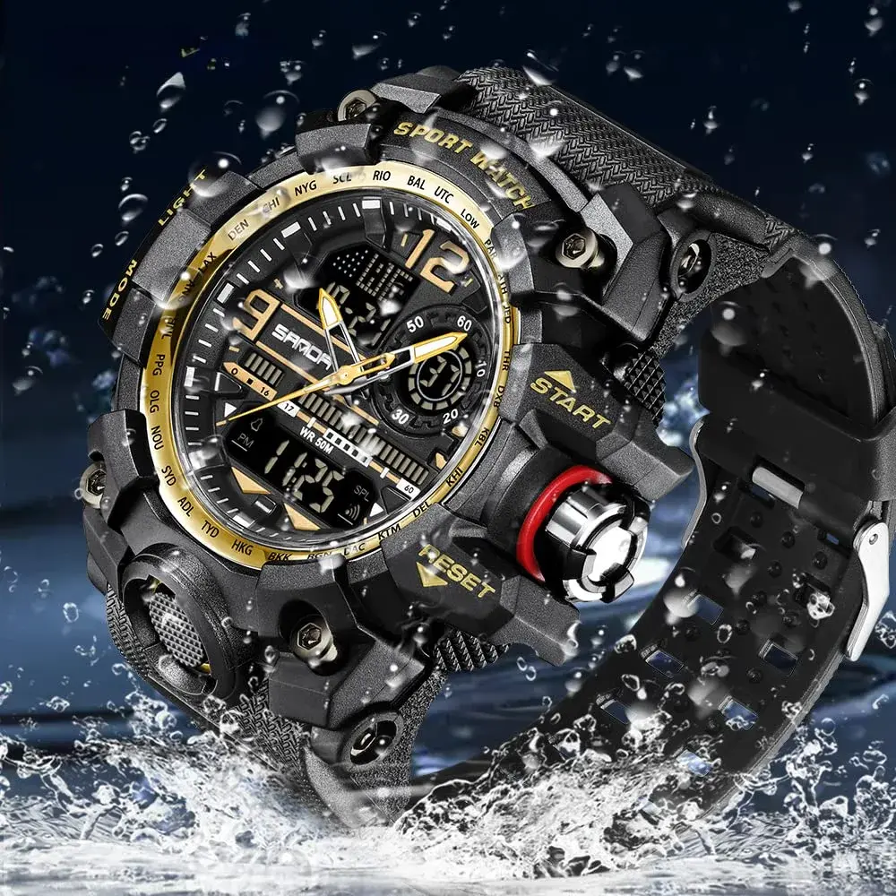 AIMES Men's Military Watch 54mm (2.12 inch) | Dual Time Analog-Digital Sports Watch with Alarm & Stopwatch - view 4