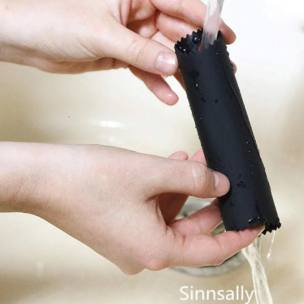 Sinnsally Silicone Tube Garlic Peeler Roller, Black & Clear | Easy Quick Garlic Skin Remover - view 6