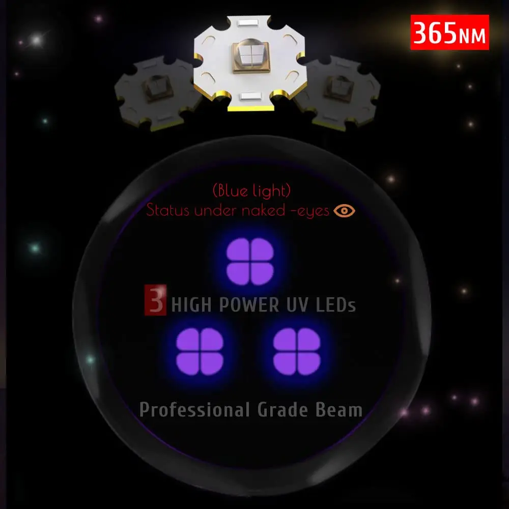 LBJD 365NM UV Black Light Flashlite 8.6'' 11.4'' | High Power UV Blacklight for Pet Urine Detection - view 2