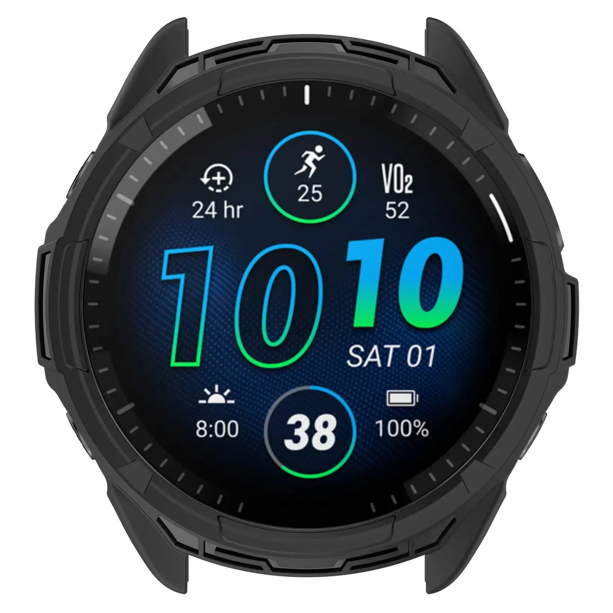 MOTONG TPU Protective Case for Garmin Forerunner 965 | Black, 5cm (2in) - main product image