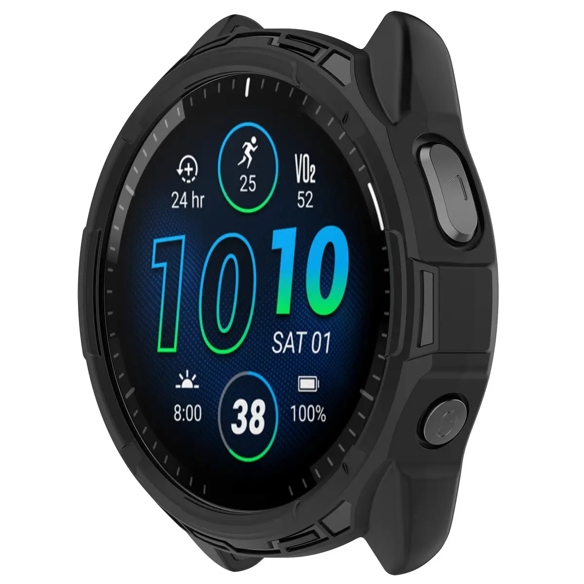 MOTONG TPU Protective Case for Garmin Forerunner 965 | Black, 5cm (2in) - view 2
