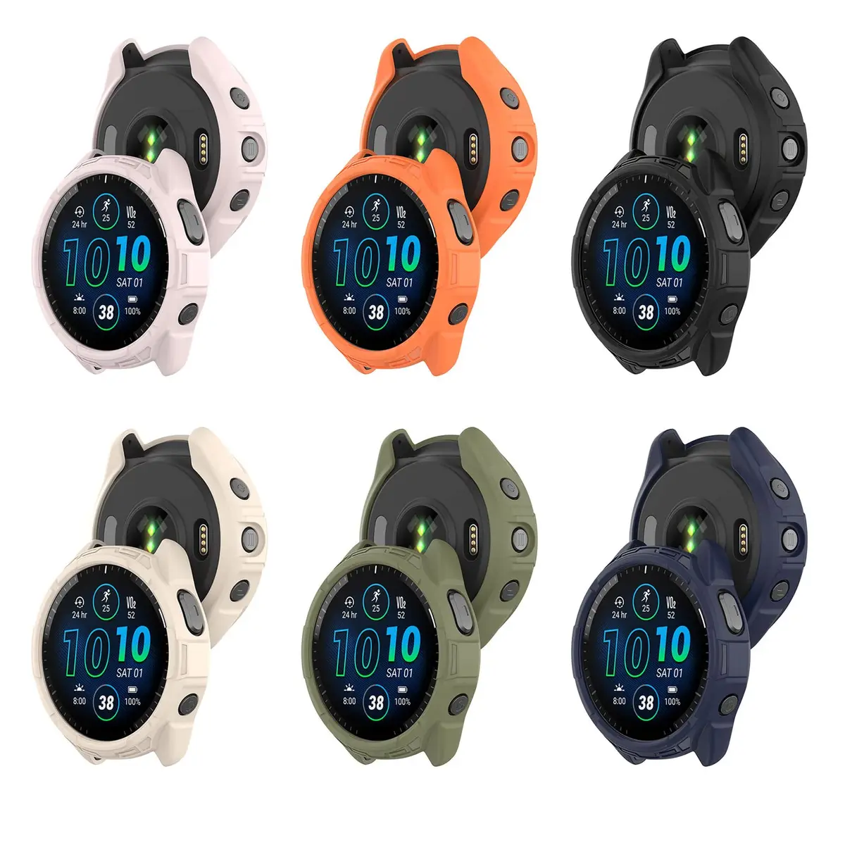 MOTONG TPU Protective Case for Garmin Forerunner 965 | Black, 5cm (2in) - view 4