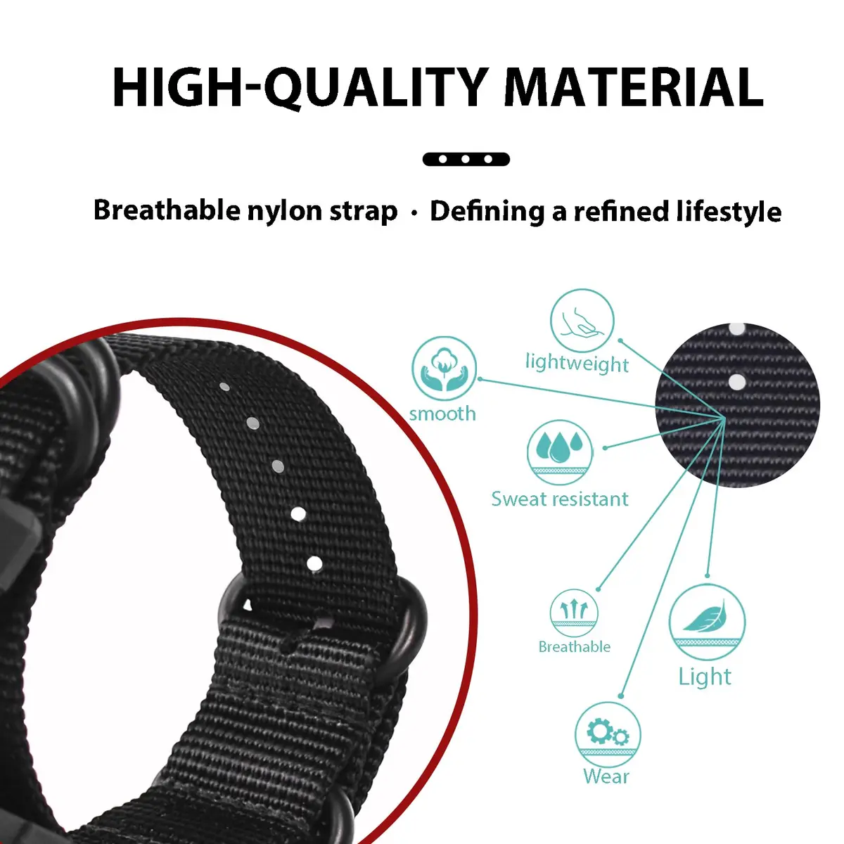 uEmoh Nylon Watch Band Replacement for Casio G-Shock 16mm | Water-Resistant & Durable (70-120c) - view 2