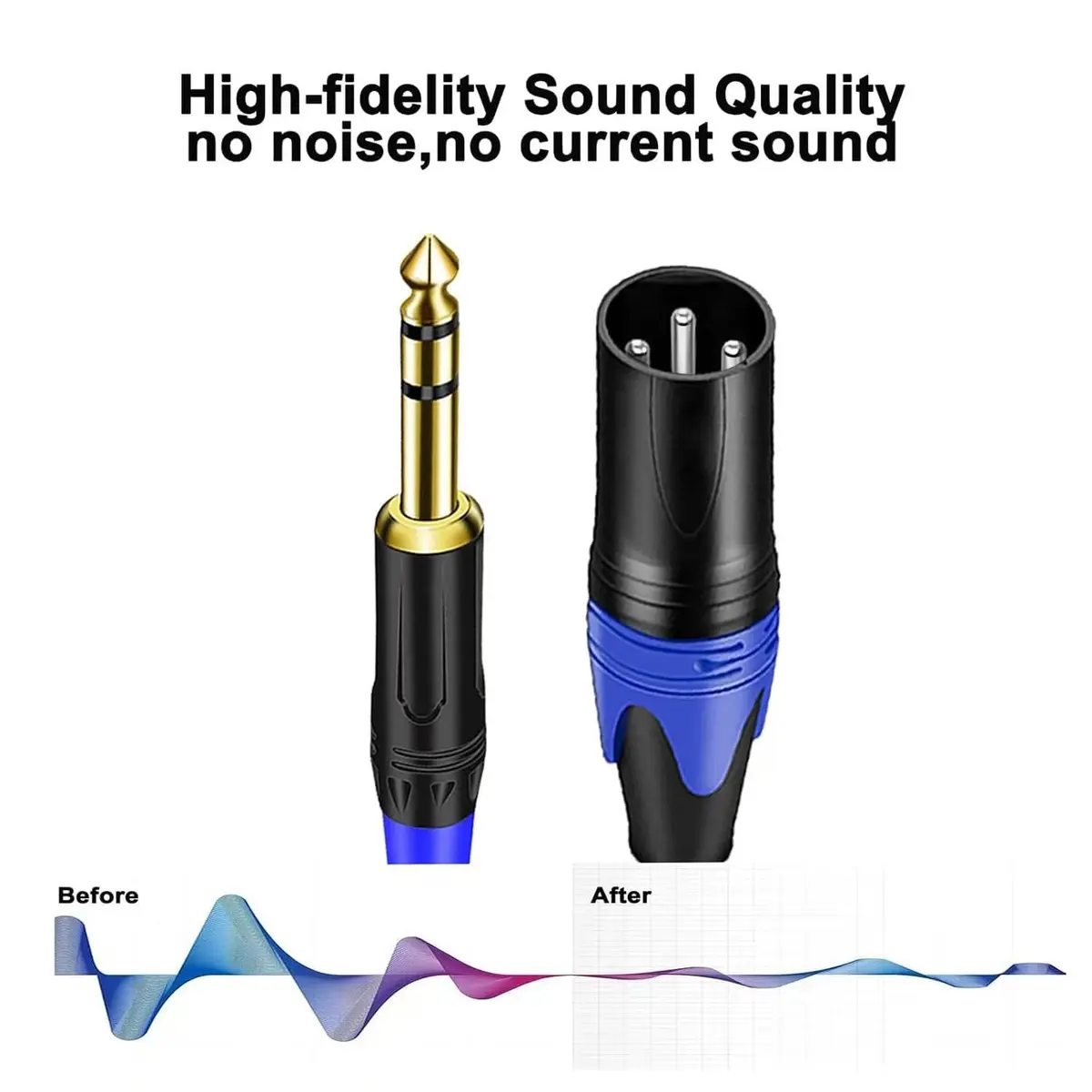 Seefeful 6.35mm Dual TRS to XLR Male Cable 0.3m (11.8 inches) | Balanced Audio Y Splitter for Microphones & Mixers - view 6